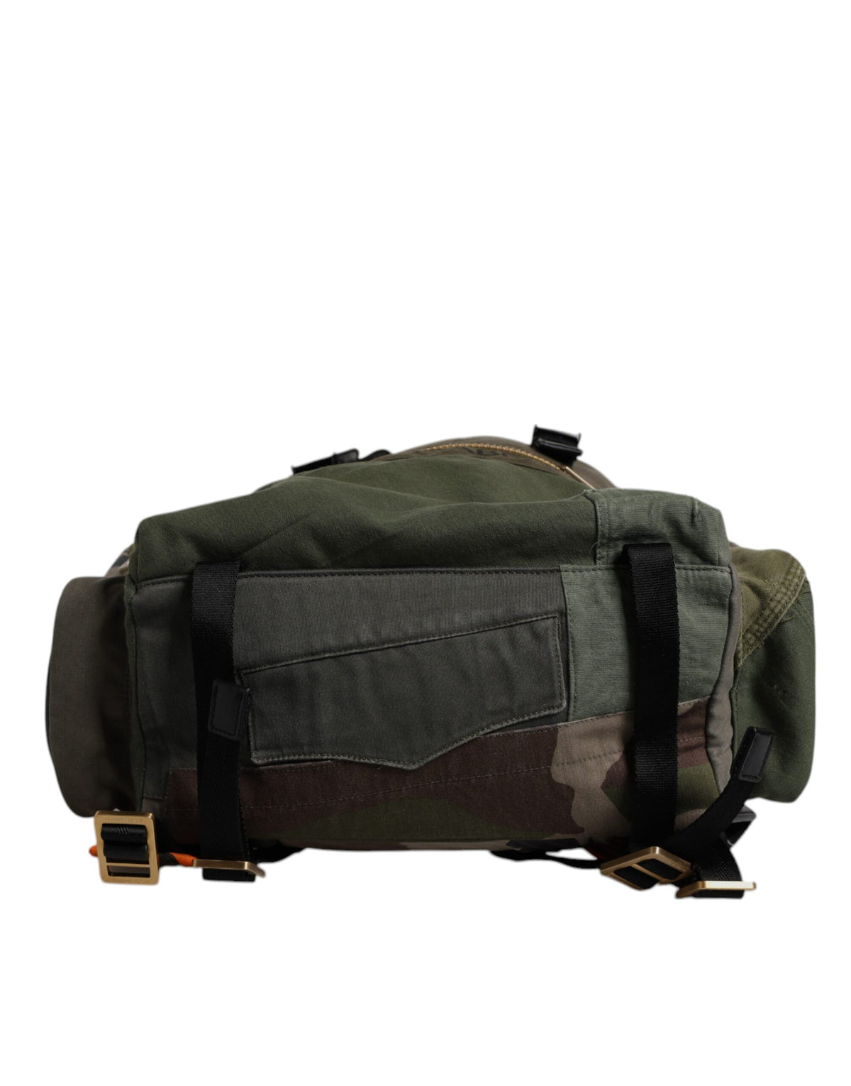Dolce & Gabbana Military Green Patchwork School Backpack Men's Bag