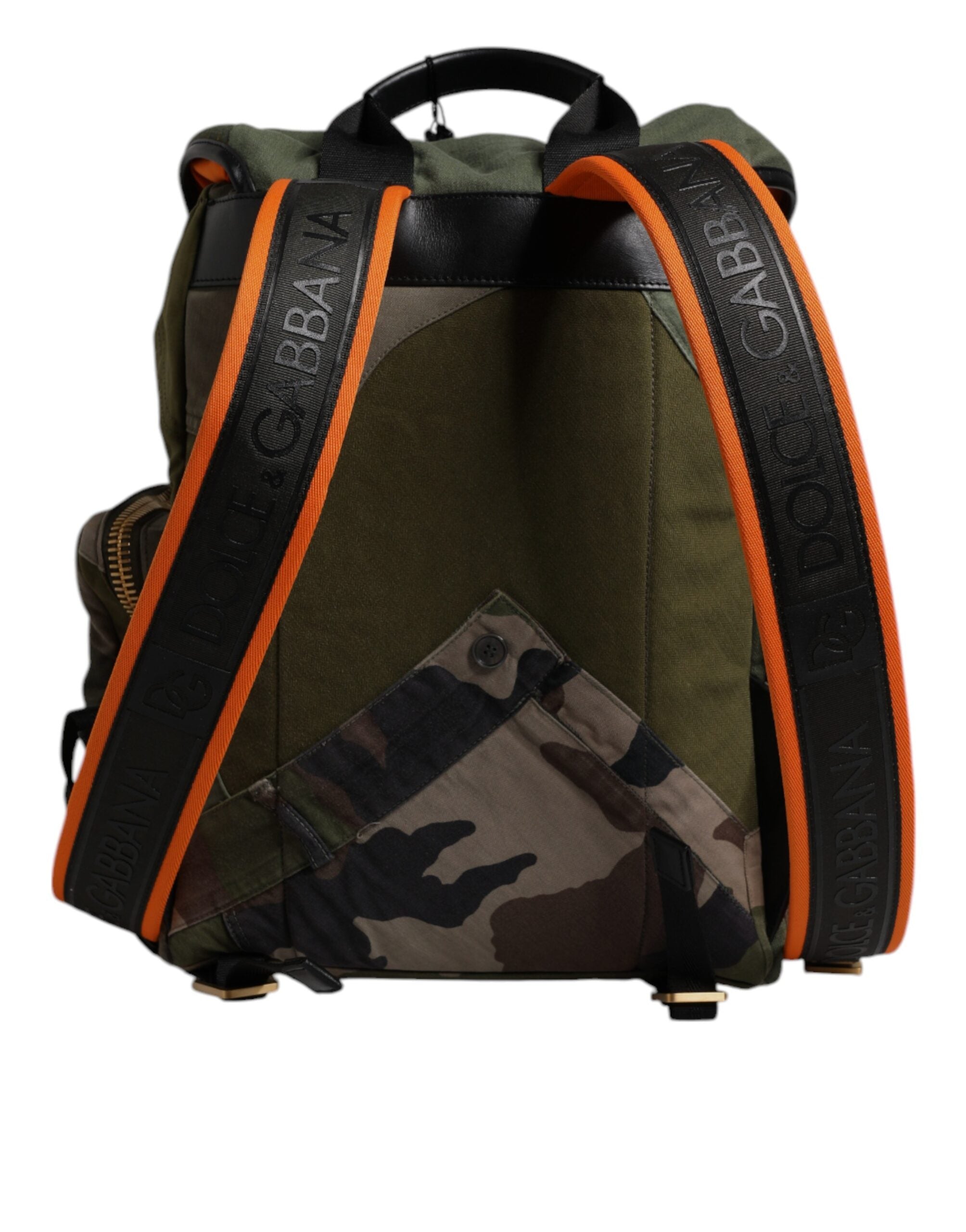 Dolce & Gabbana Military Green Patchwork Travel Backpack Men's Bag (Pre-Owned)