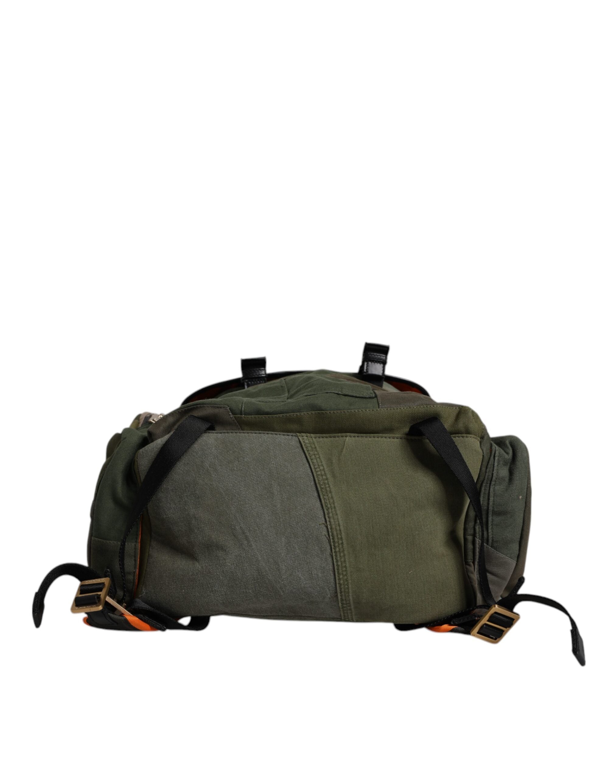 Dolce & Gabbana Military Green Patchwork Travel Backpack Men's Bag