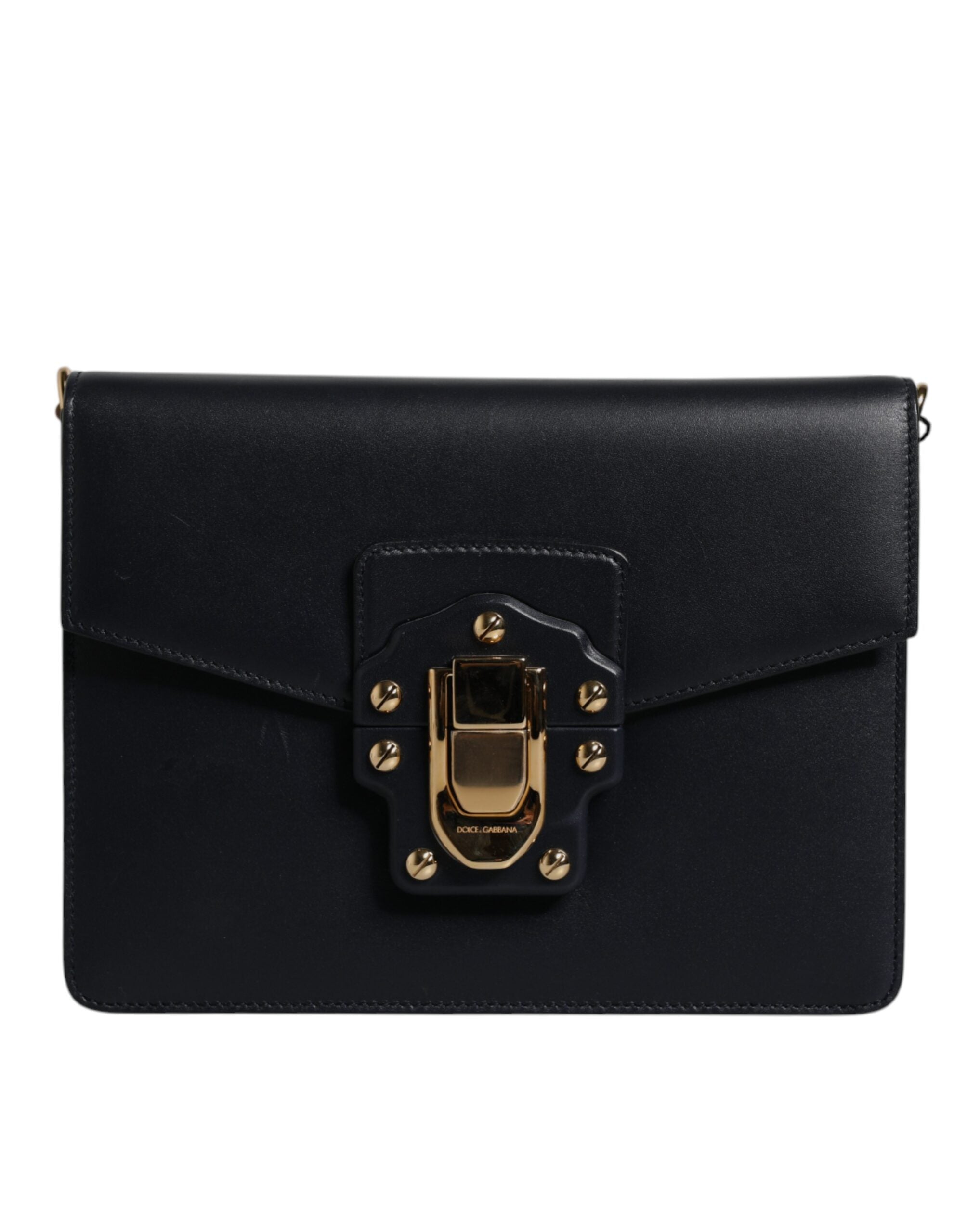 Dolce & Gabbana Black Calfskin Leather Shoulder Strap Women's Bag (Pre-Owned)