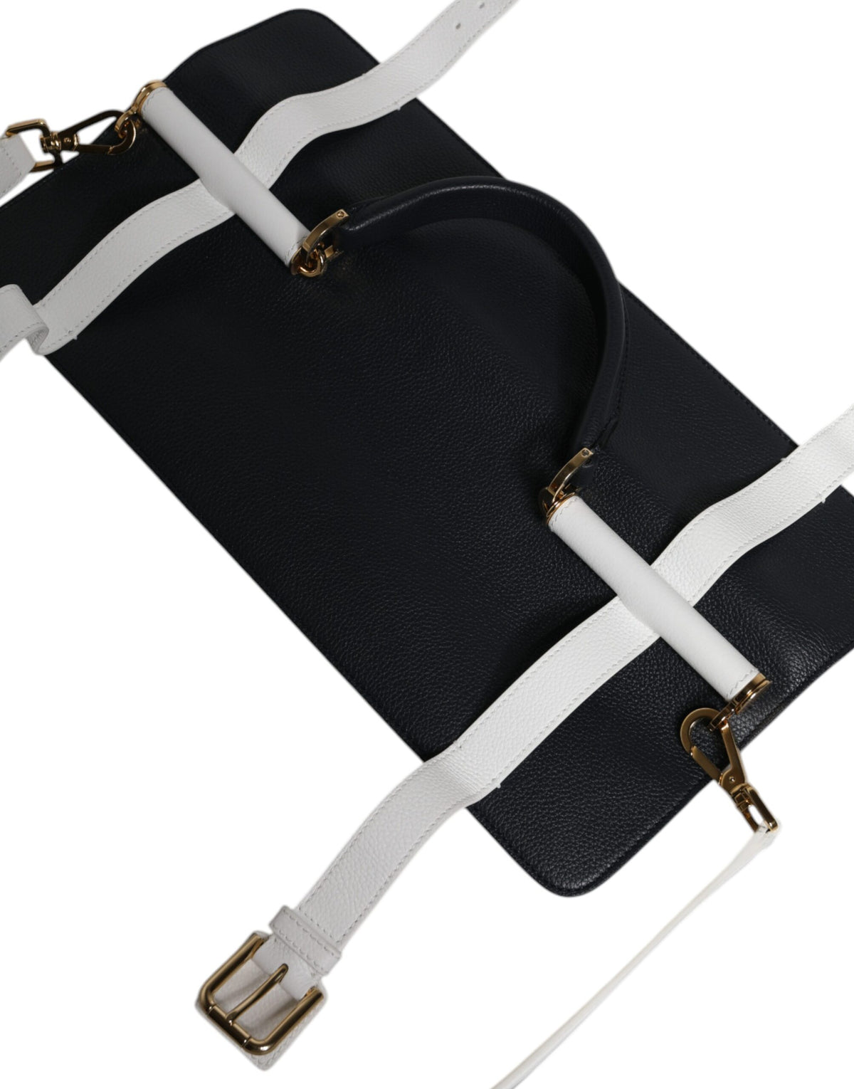 Dolce & Gabbana Blue White Calfskin Leather Crossbody Shoulder Women's Bag