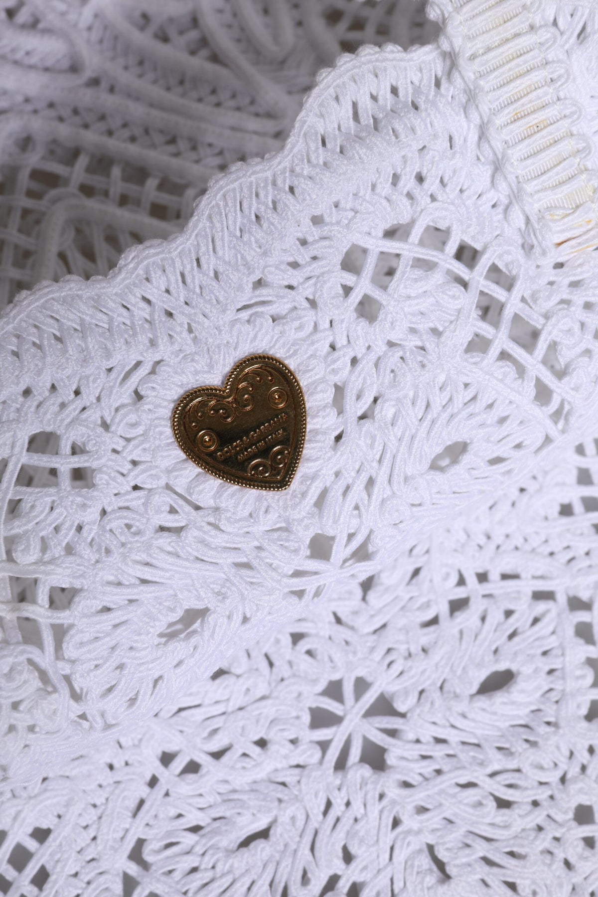 Dolce & Gabbana White Cordonetto Lace Beatrice Tote Shopping Women's Bag (Pre-Owned)