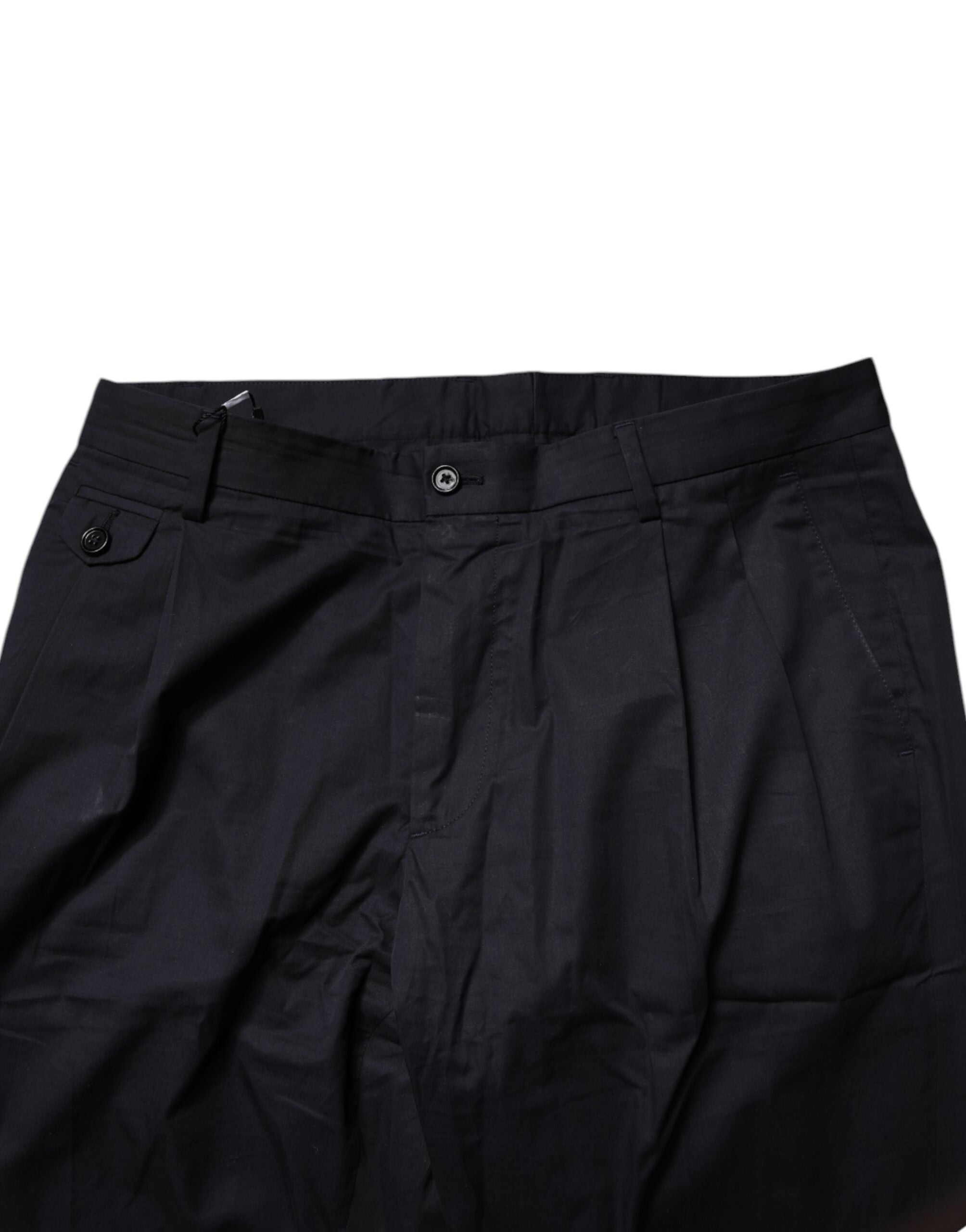 Dolce & Gabbana Dark Blue Cotton Tapered Formal Men's Pants (Pre-Owned)