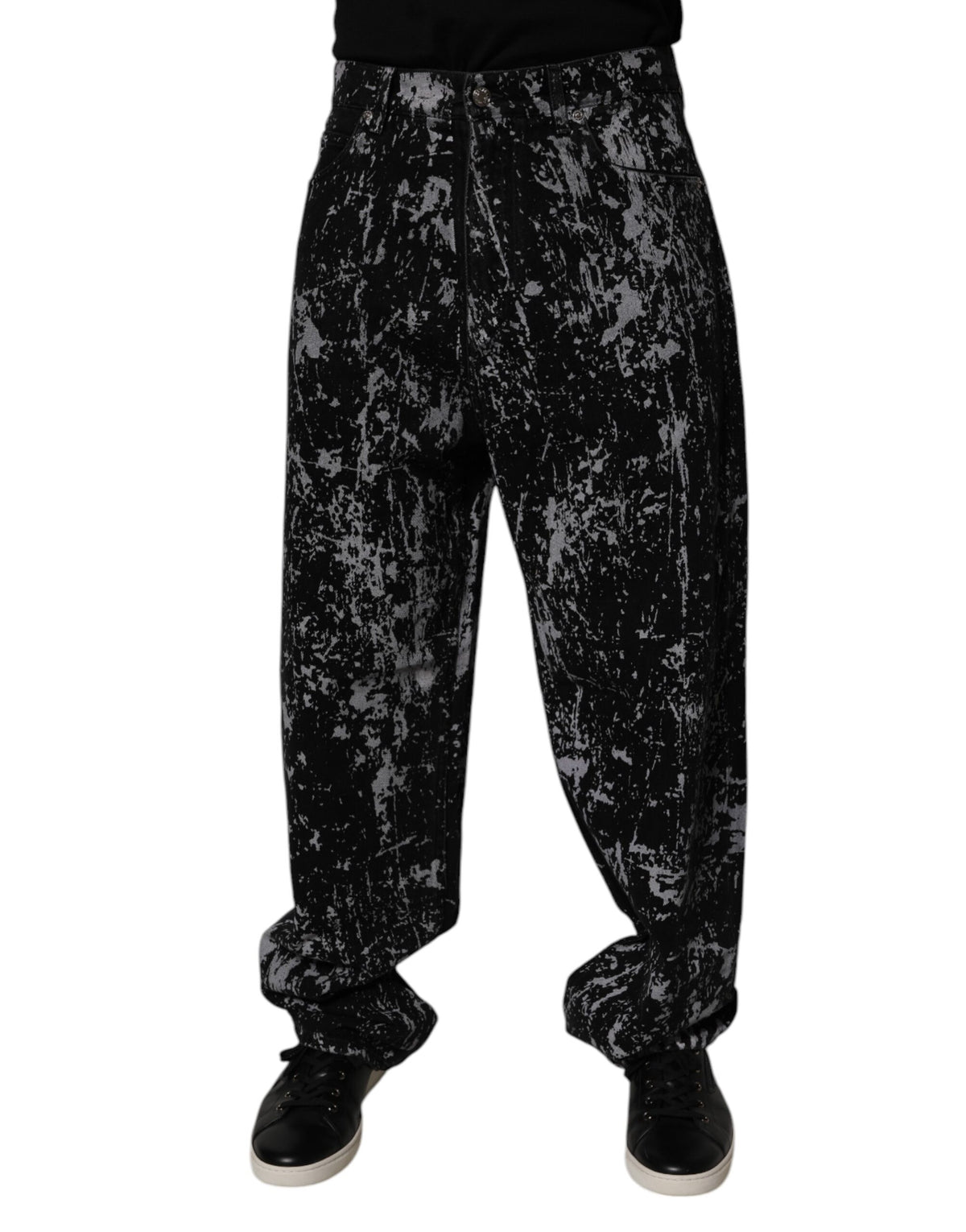Dolce & Gabbana Dark Gray Tie Dye Cotton Straight Men Denim Men's Jeans