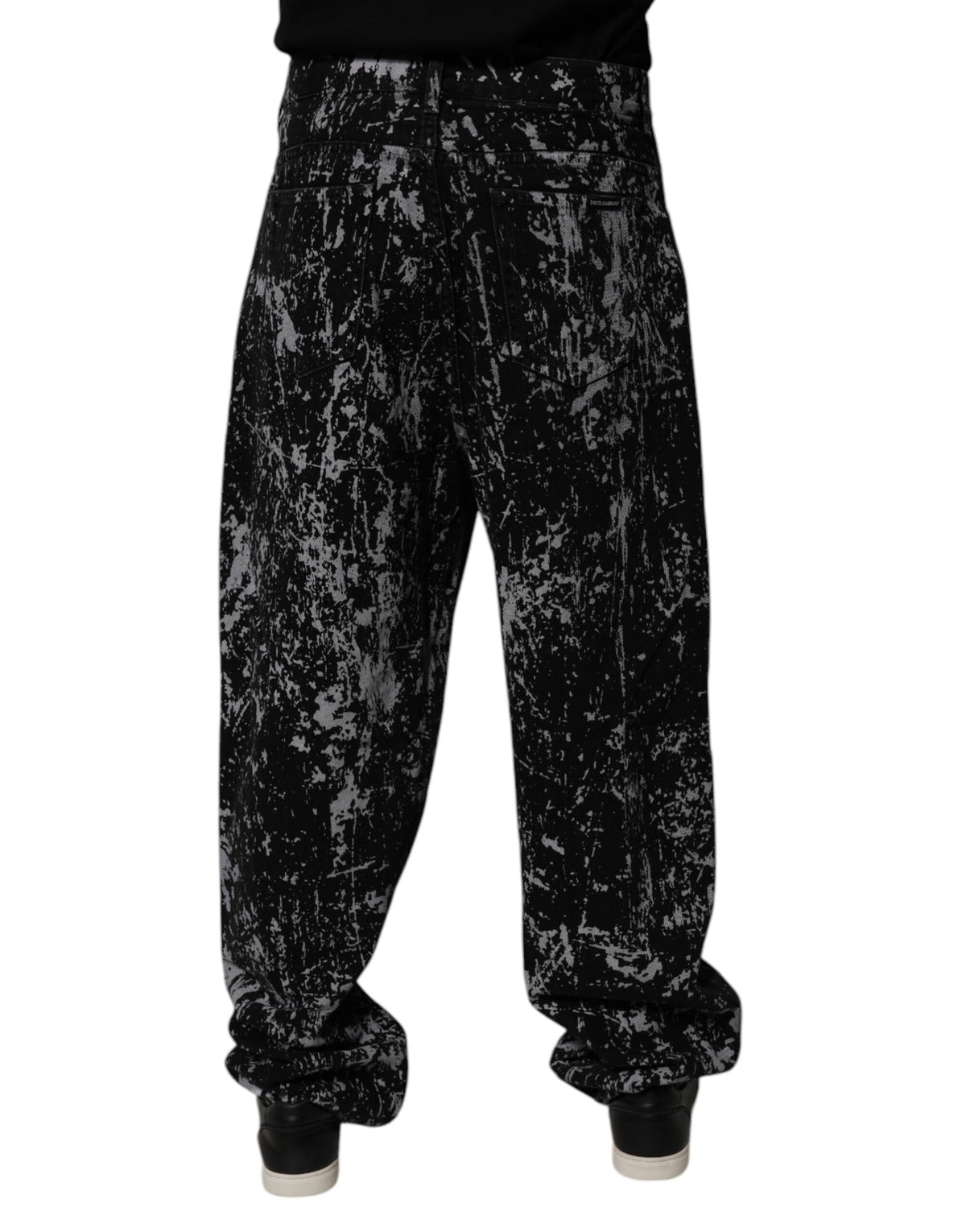 Dolce & Gabbana Dark Gray Tie Dye Cotton Straight Men Denim Men's Jeans