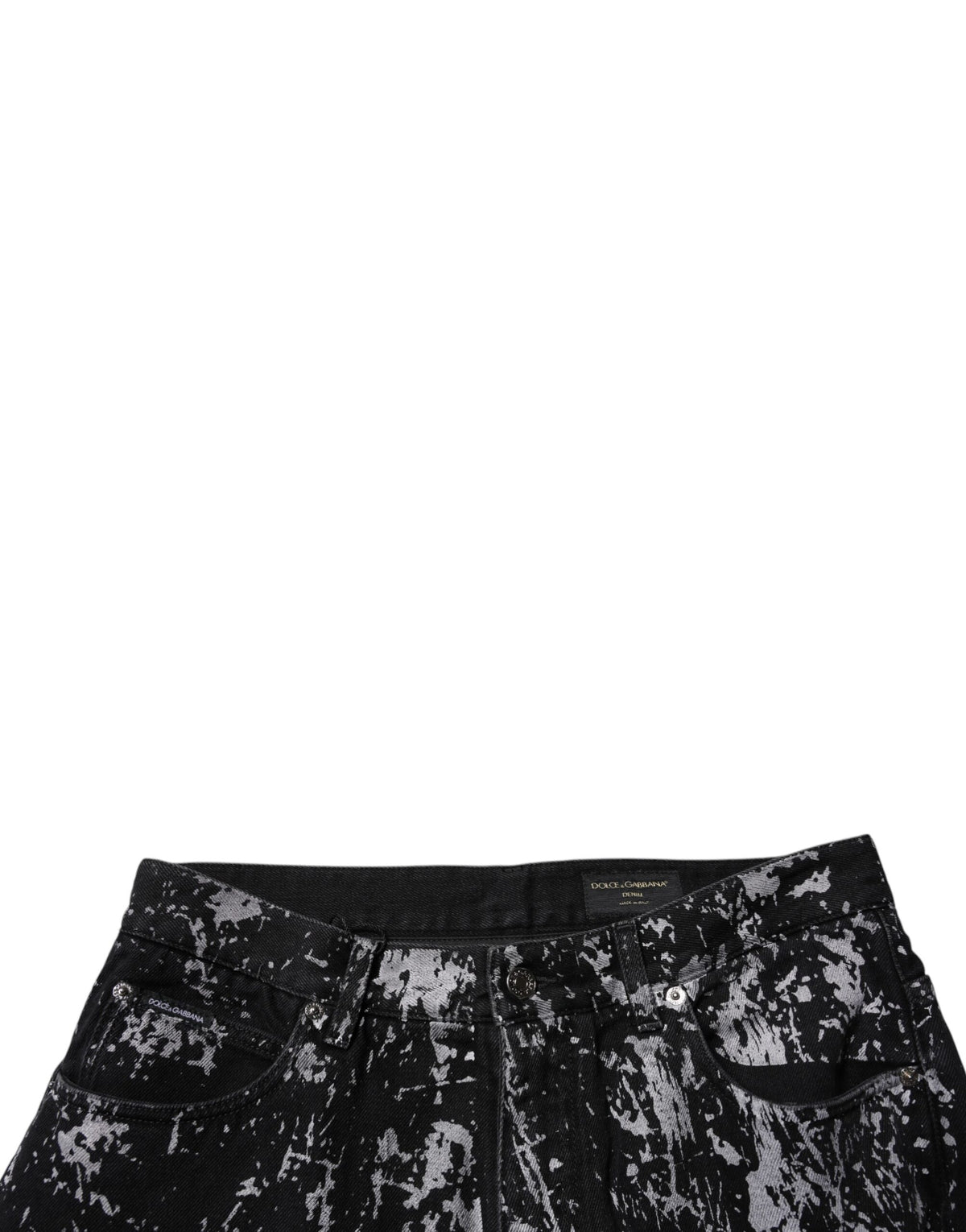 Dolce & Gabbana Dark Gray Tie Dye Cotton Straight Men Denim Men's Jeans