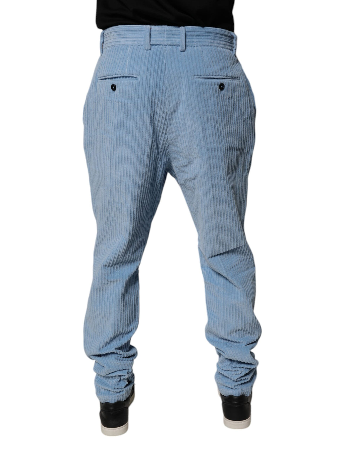 Dolce & Gabbana Light Blue Corduroy Cotton Skinny Denim Men's Jeans