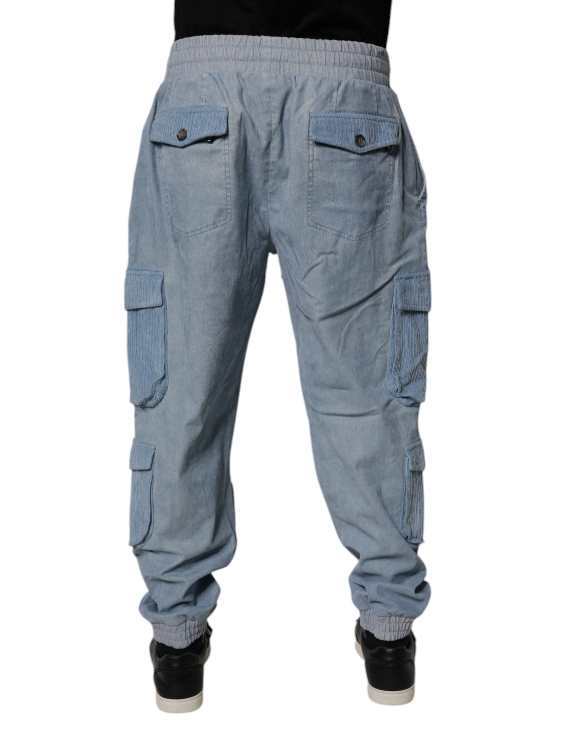 Dolce & Gabbana Light Blue Cotton Jogger Cargo Men Denim Men's Pants