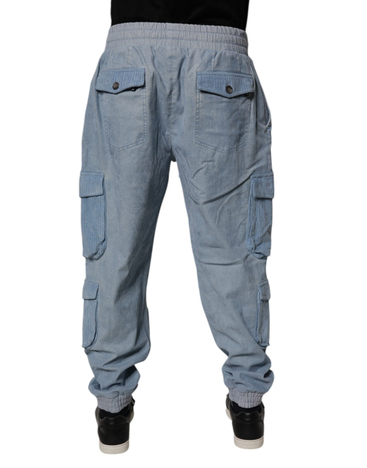 Dolce & Gabbana Light Blue Cotton Jogger Cargo Men Denim Men's Pants