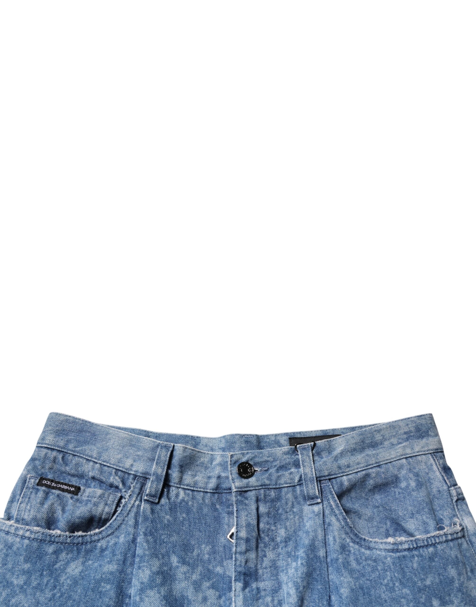 Dolce & Gabbana Blue Tie Dye Cotton Skinny Men Denim Men's Jeans