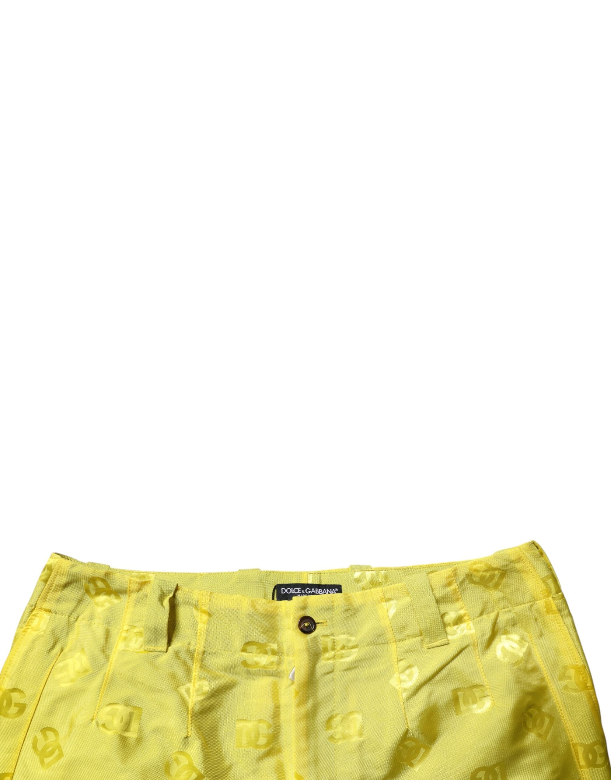 Dolce & Gabbana Yellow DG Monogram Polyester Straight Men's Pants