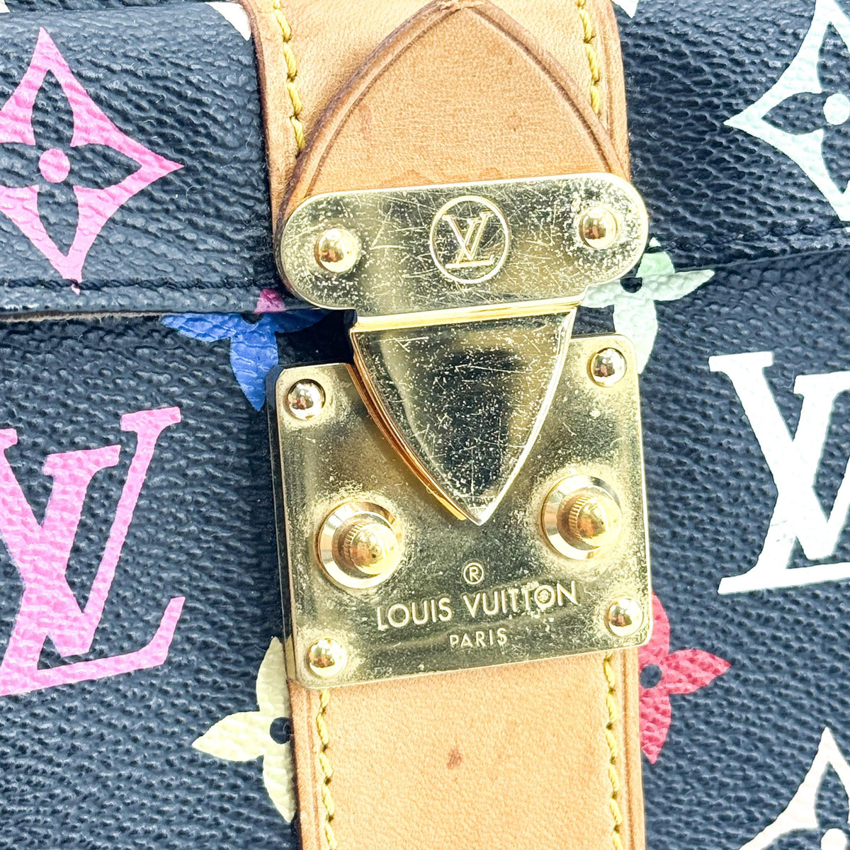 Louis Vuitton Speedy Monogram Multicolor Black Canvas Handbag (Pre-Owned)