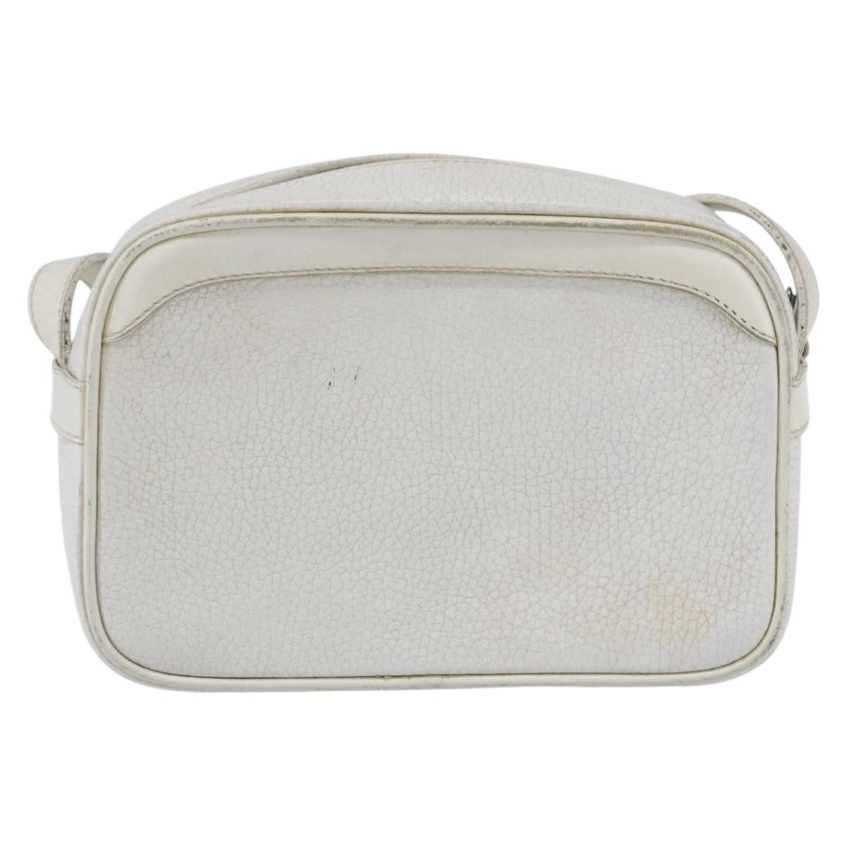Celine Vintage Leather White Leather Shoulder Bag Bag (Pre-Owned)