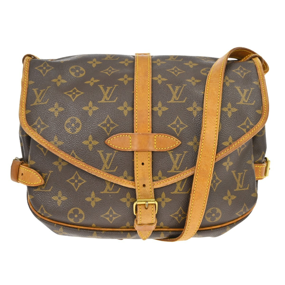 Louis Vuitton Saumur Monogram Canvas Brown Canvas Shoulder Bag Bag (Pre-Owned)