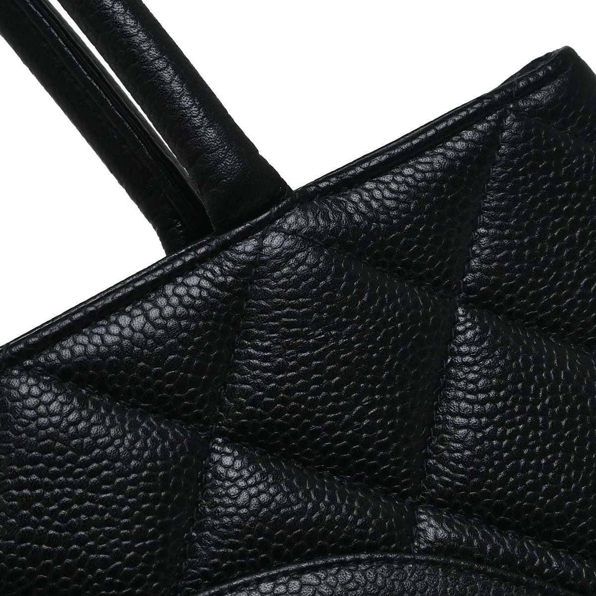 Chanel Medallion Quilted Caviar Black Leather Tote Bag Bag (Pre-Owned)