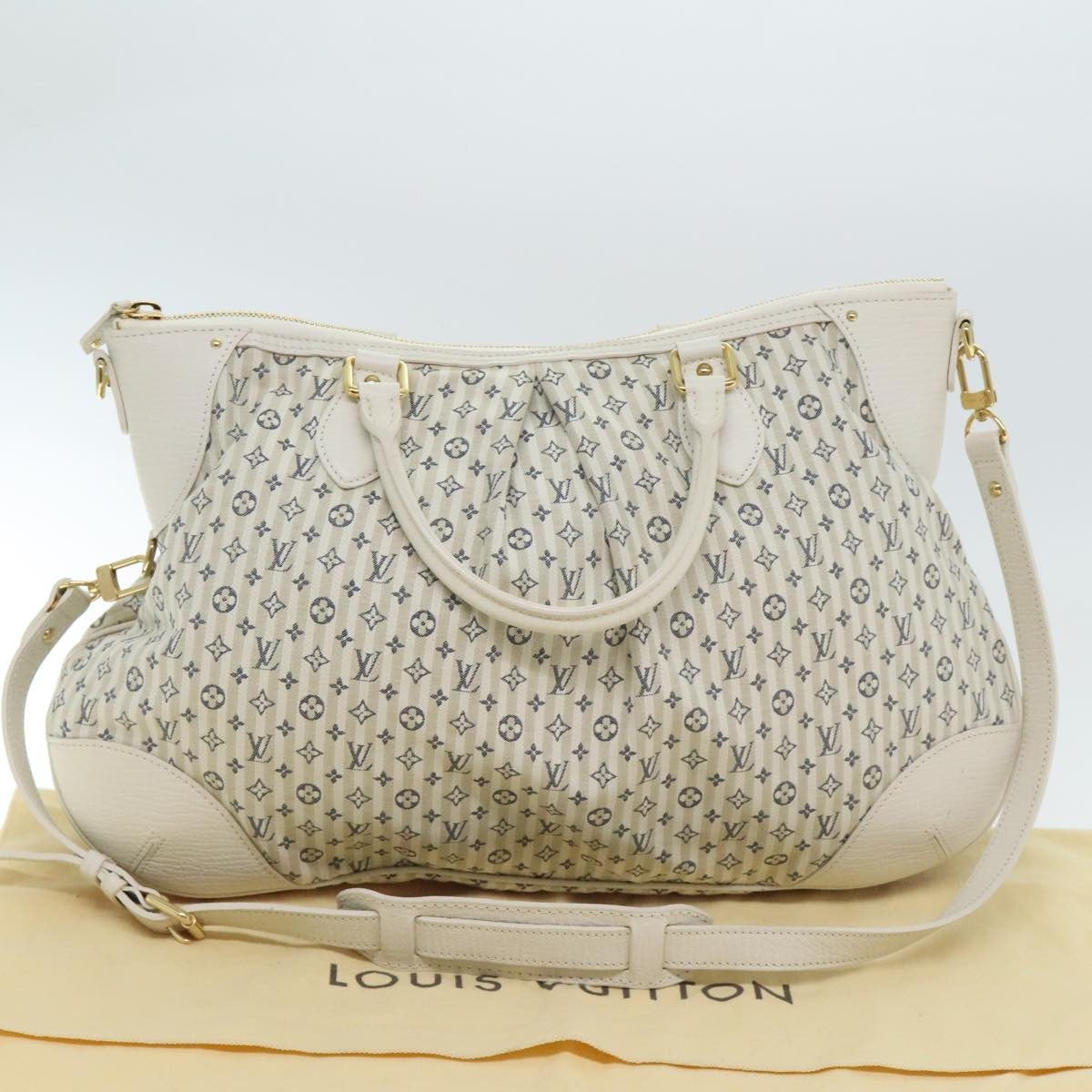 Louis Vuitton Marina Mini Lin Croisette White Canvas Handbag (Pre-Owned)