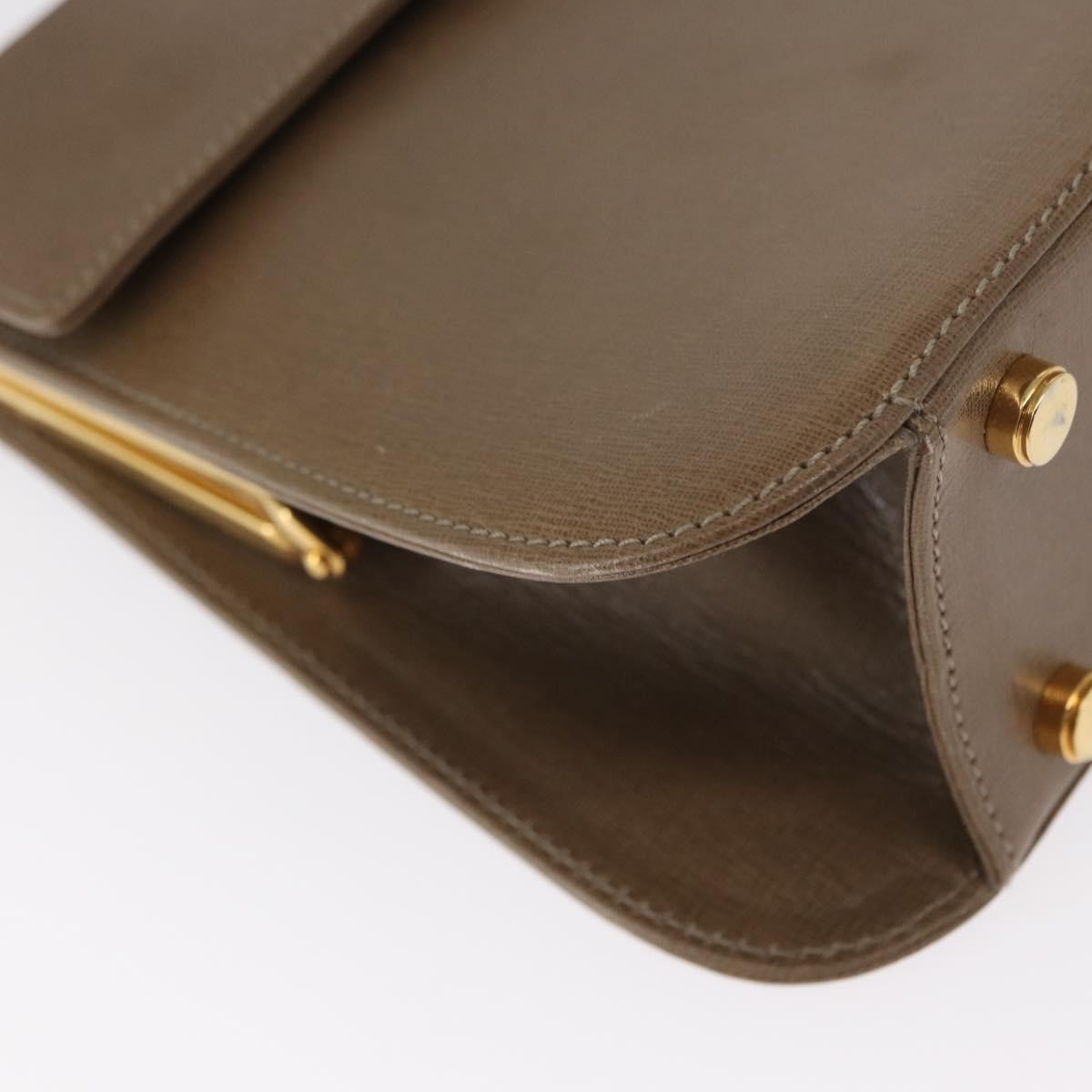 Salvatore Ferragamo Gancini Leather Beige Leather Handbag (Pre-Owned)