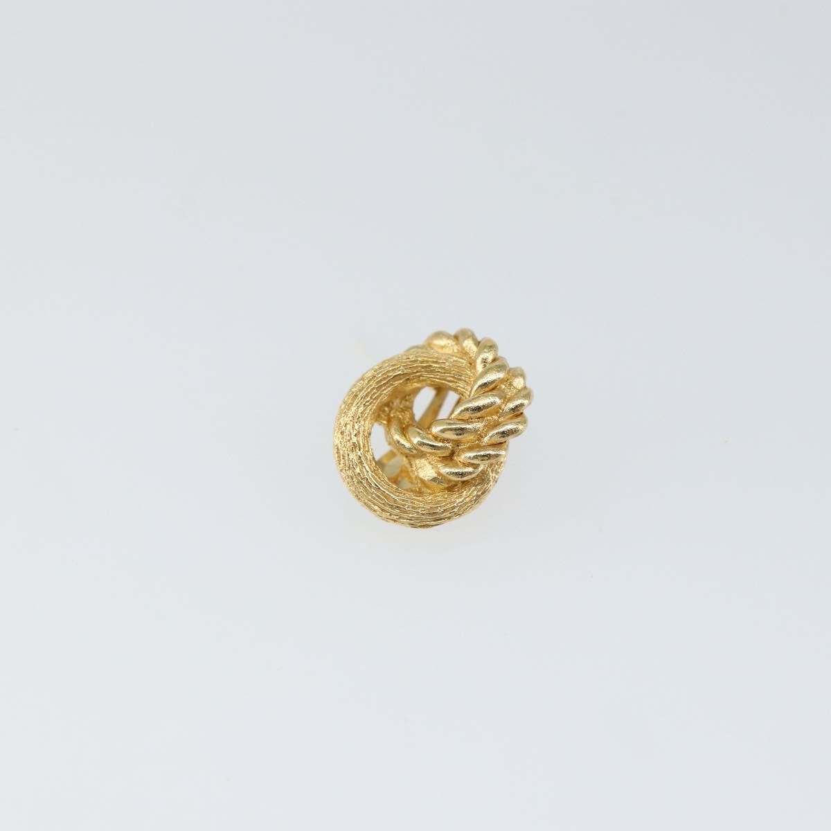 Christian Dior Vintage Round Clip-On Metal Gold Metal Earrings Jewelry (Pre-Owned)