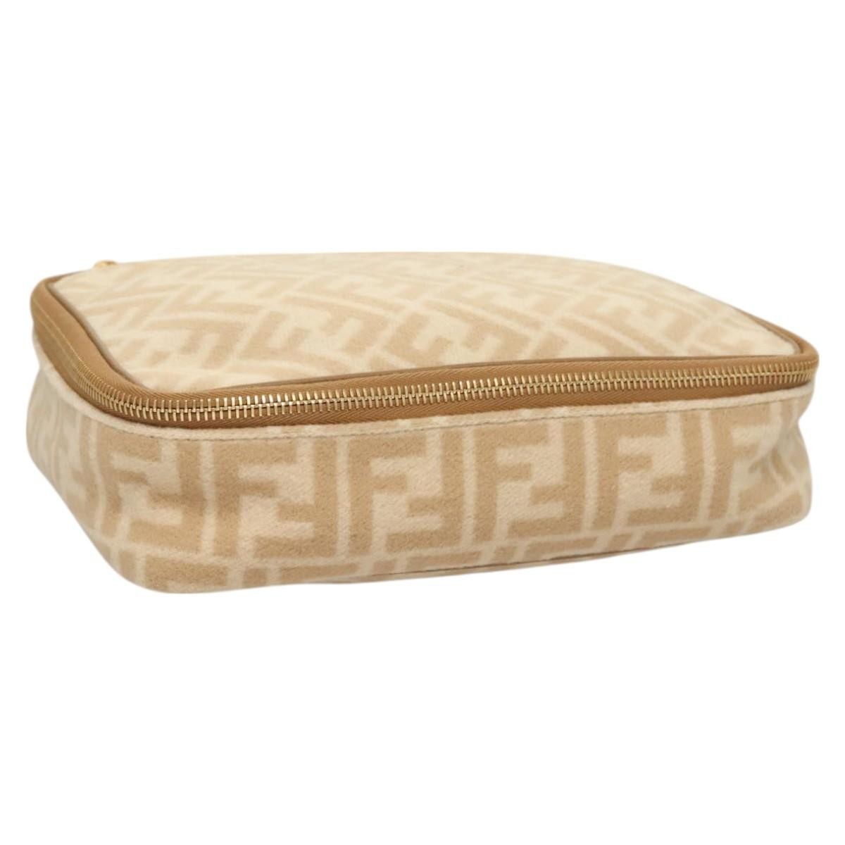Celine Vintage Toiletry Macadam Coated Canvas Beige Canvas Toiletry Case Accessory (Pre-Owned)