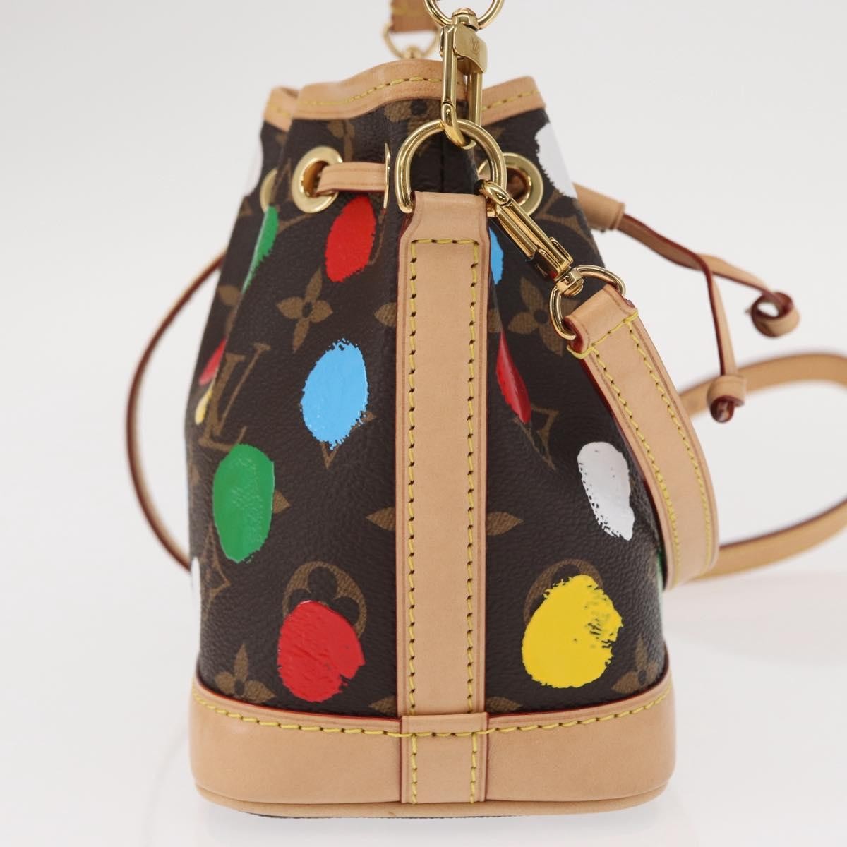 Louis Vuitton Noe Yayoi Kusama Painted Dots Monogram Canvas Brown Canvas Handbag (Pre-Owned)