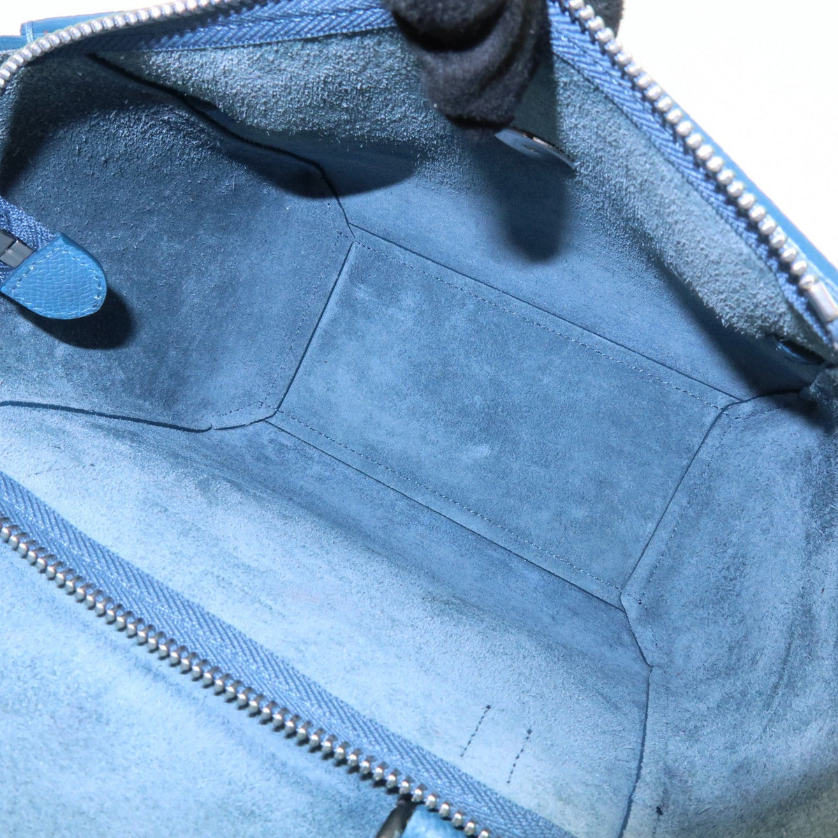 Celine Belt Textured Leather Blue Leather Handbag (Pre-Owned)