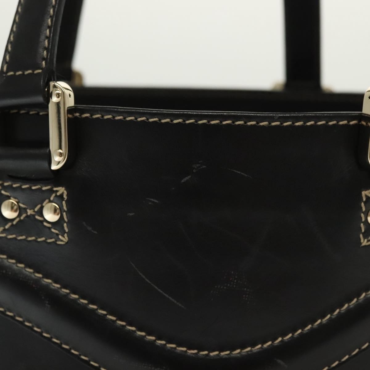 Gucci Tote Leather Black Leather Tote Bag Bag (Pre-Owned)