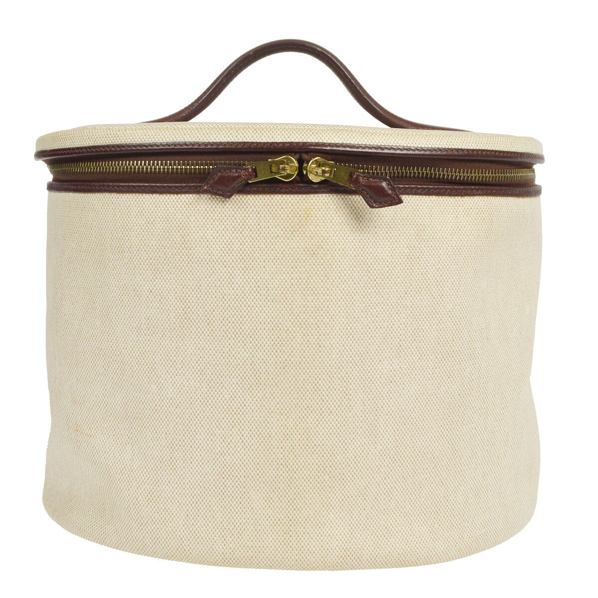 Hermes Acapulco Vanity Toile With Leather Beige Canvas Handbag (Pre-Owned)