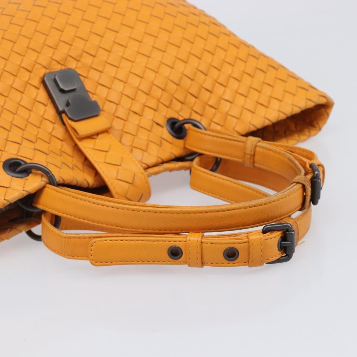 Bottega Veneta Capri Intrecciato Nappa Orange Leather Tote Bag Bag (Pre-Owned)