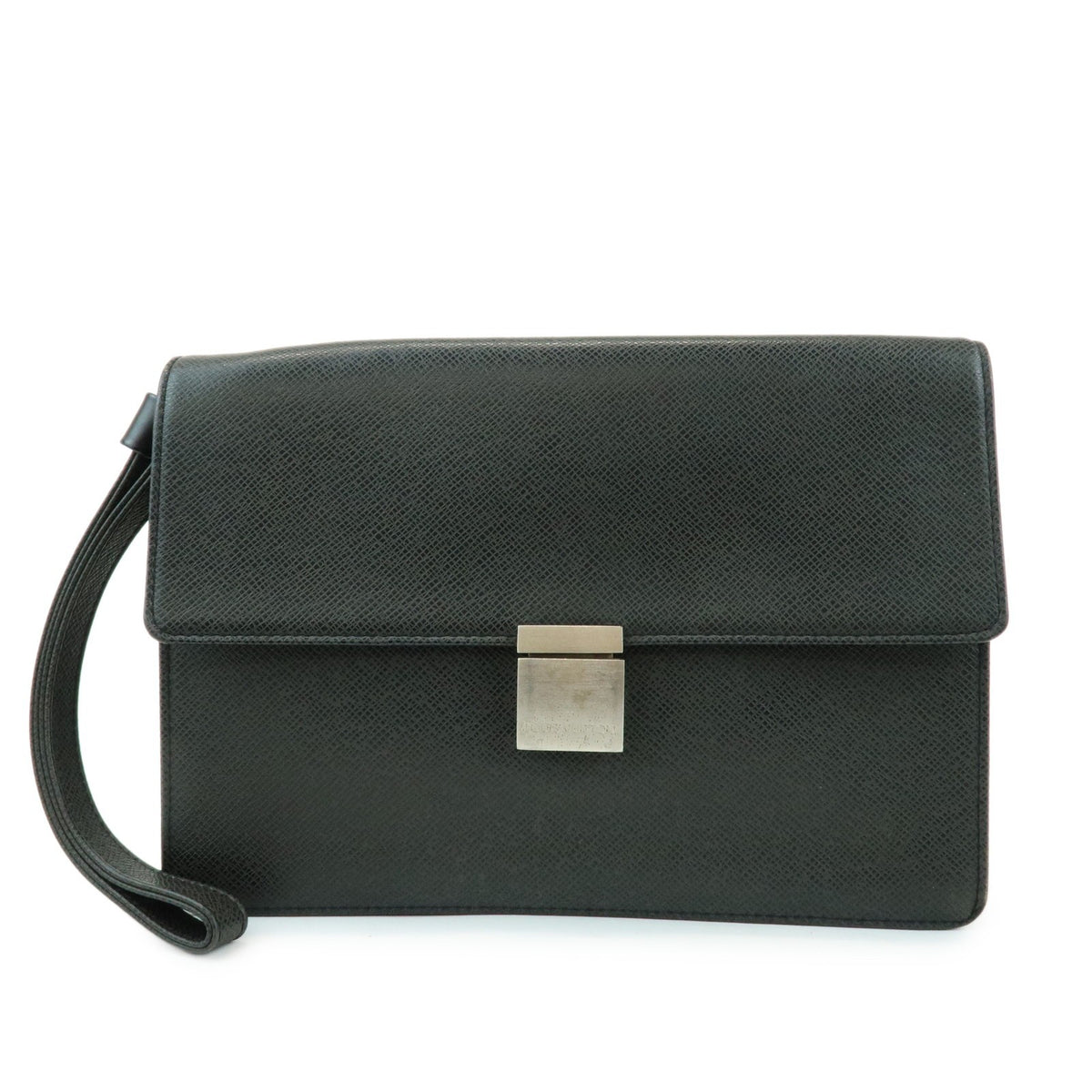 Louis Vuitton Selenga Pochette Taiga Leather Gray Leather Clutche & Pouche Bag (Pre-Owned)