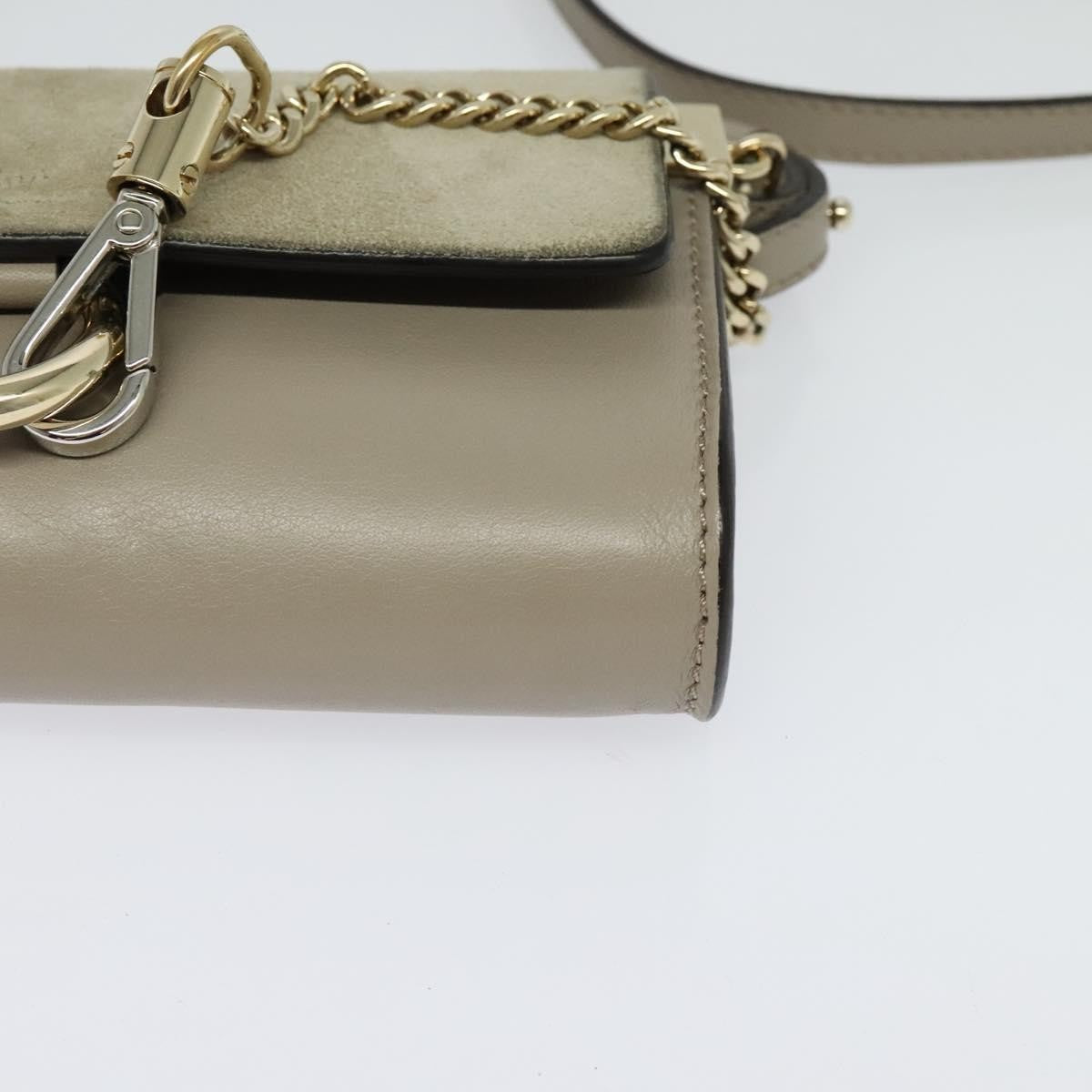 Chloe Faye Leather And Suede Beige Leather Shoulder Bag Bag (Pre-Owned)