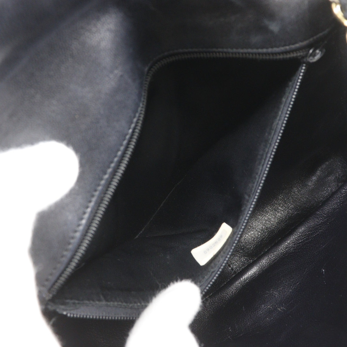 Chanel Flap Shoulder Leather Black Patent_Leather Shoulder Bag Bag (Pre-Owned)