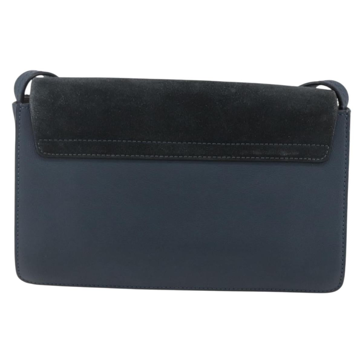 Chloe Faye Leather And Suede Blue Suede Shoulder Bag Bag (Pre-Owned)