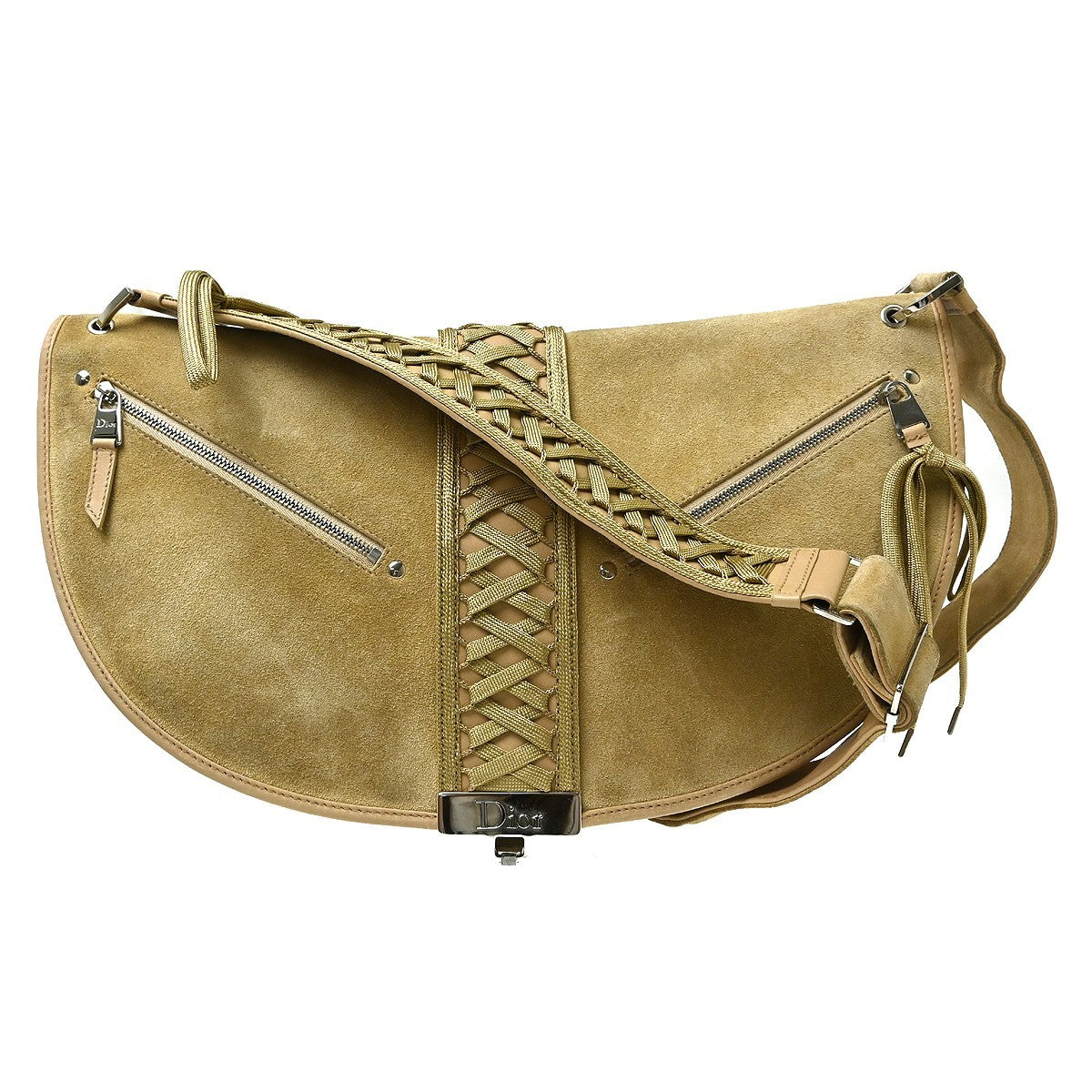 Christian Dior Admit It Suede Beige Suede Shoulder Bag Bag (Pre-Owned)