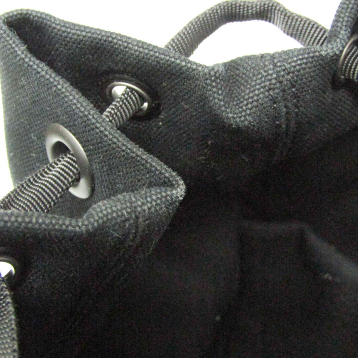 Bottega Veneta Drawstring Printed Canvas With Intrecciato Leather Black Canvas Backpack Bag (Pre-Owned)