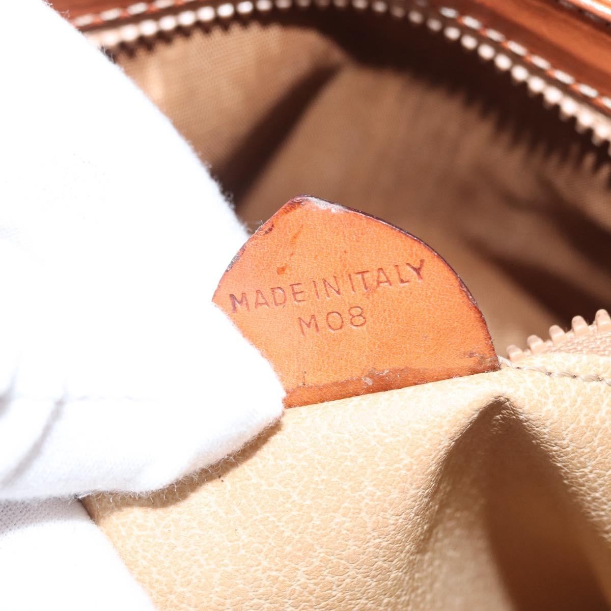 Celine Vintage Macadam Canvas And Leather Brown Canvas Handbag (Pre-Owned)