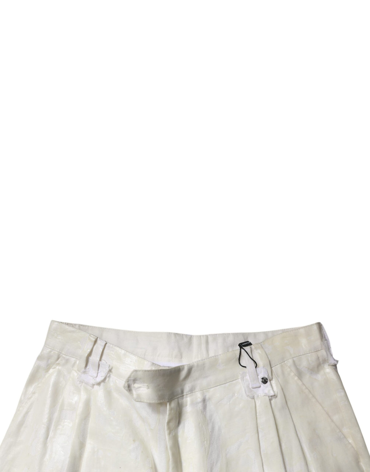 Dolce & Gabbana White Linen Mid Waist Straight Men Denim Men's Jeans