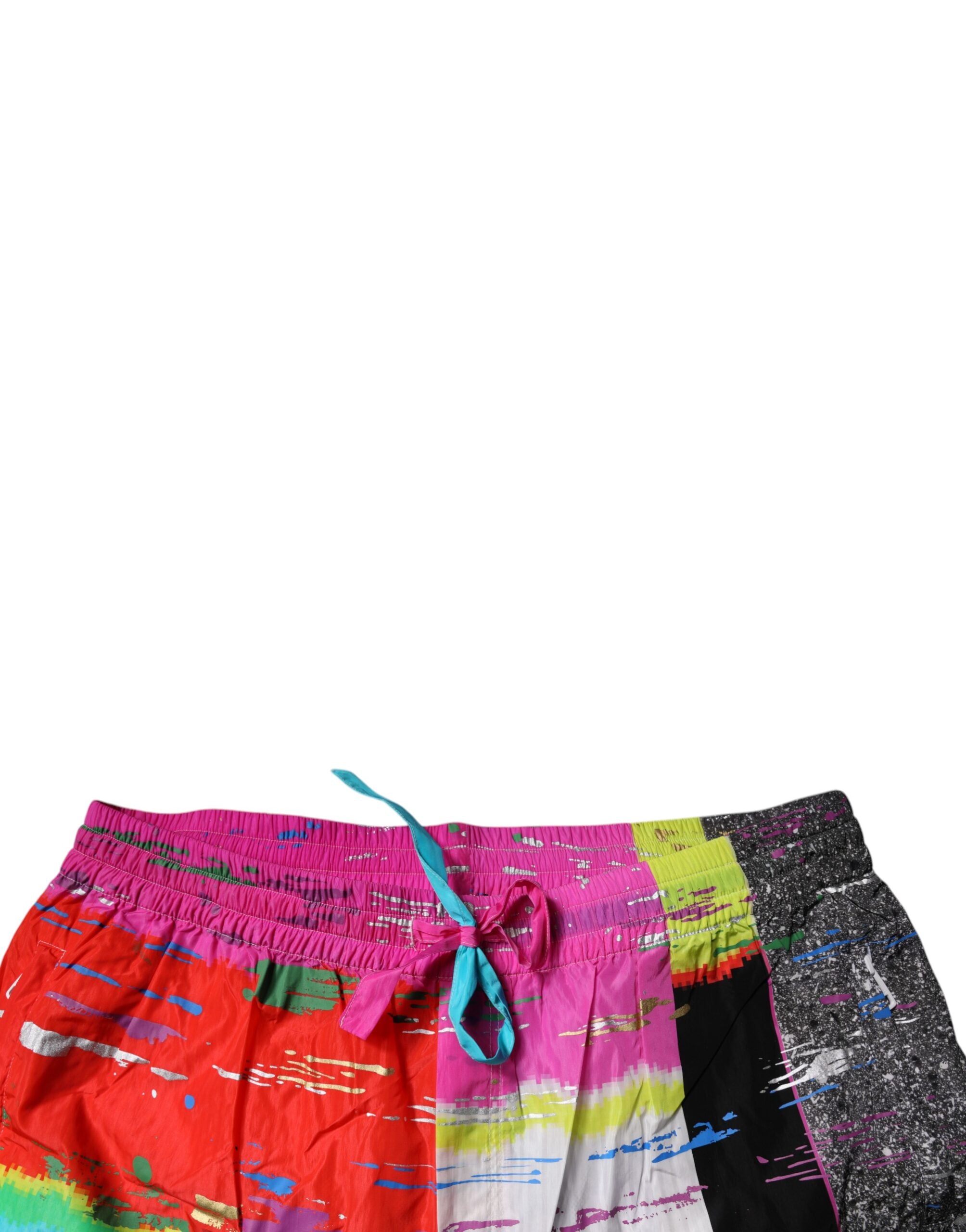 Dolce & Gabbana Multicolor Patchwork Mid Waist SweatMen's Men's Pants