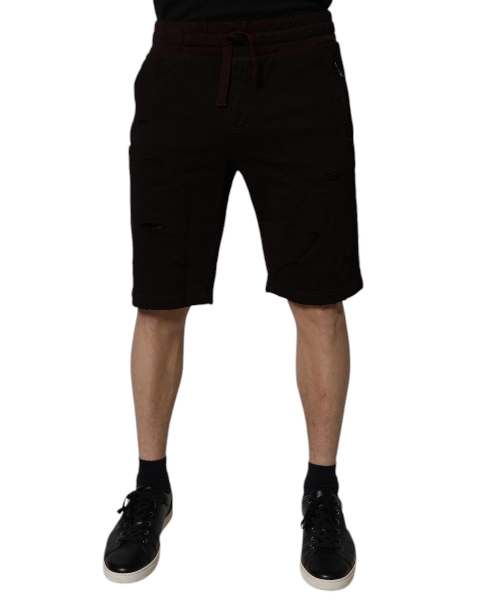 Dolce & Gabbana Maroon Cotton SweatMen's Men Bermuda Men's Shorts