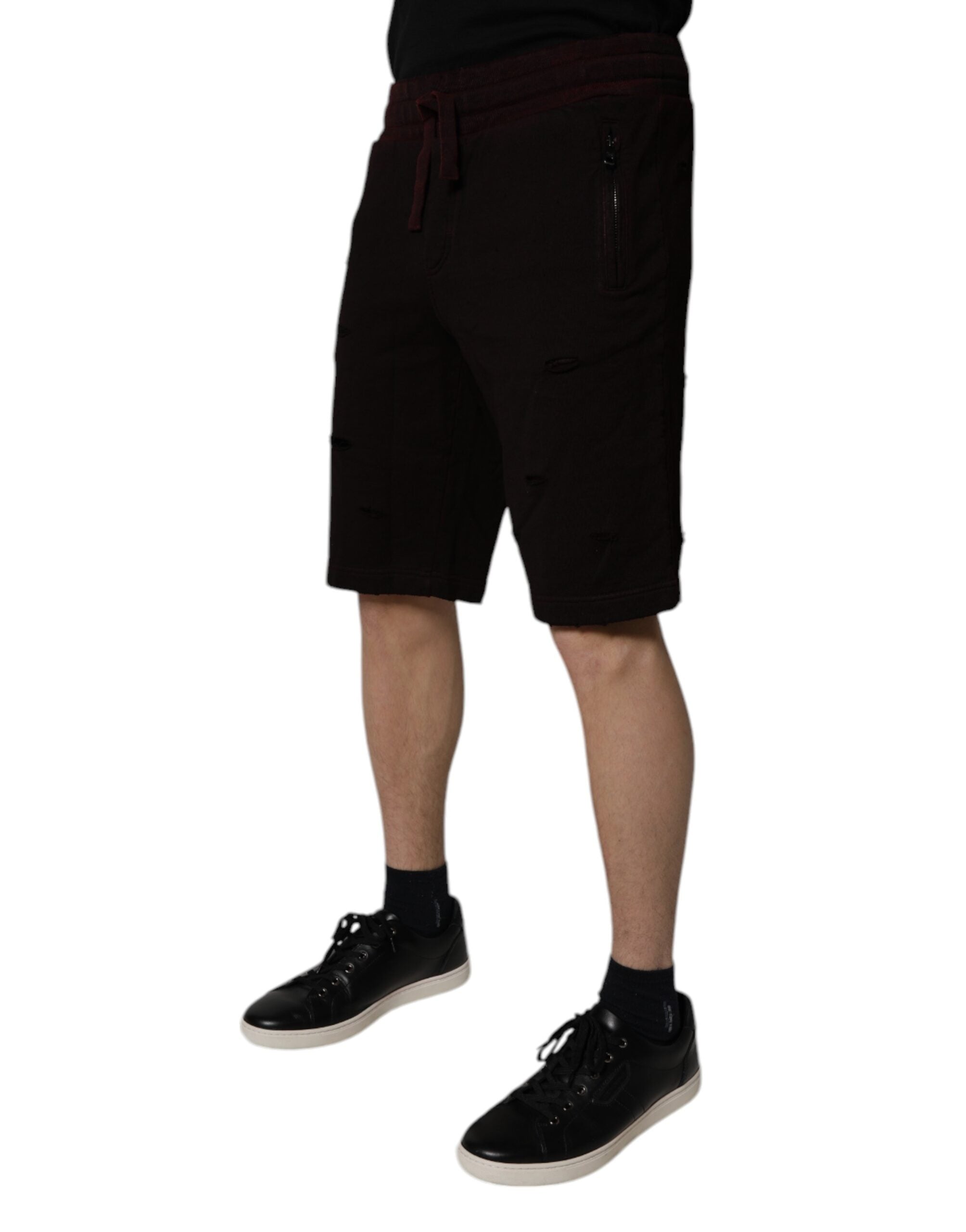 Dolce & Gabbana Maroon Cotton SweatMen's Men Bermuda Men's Shorts