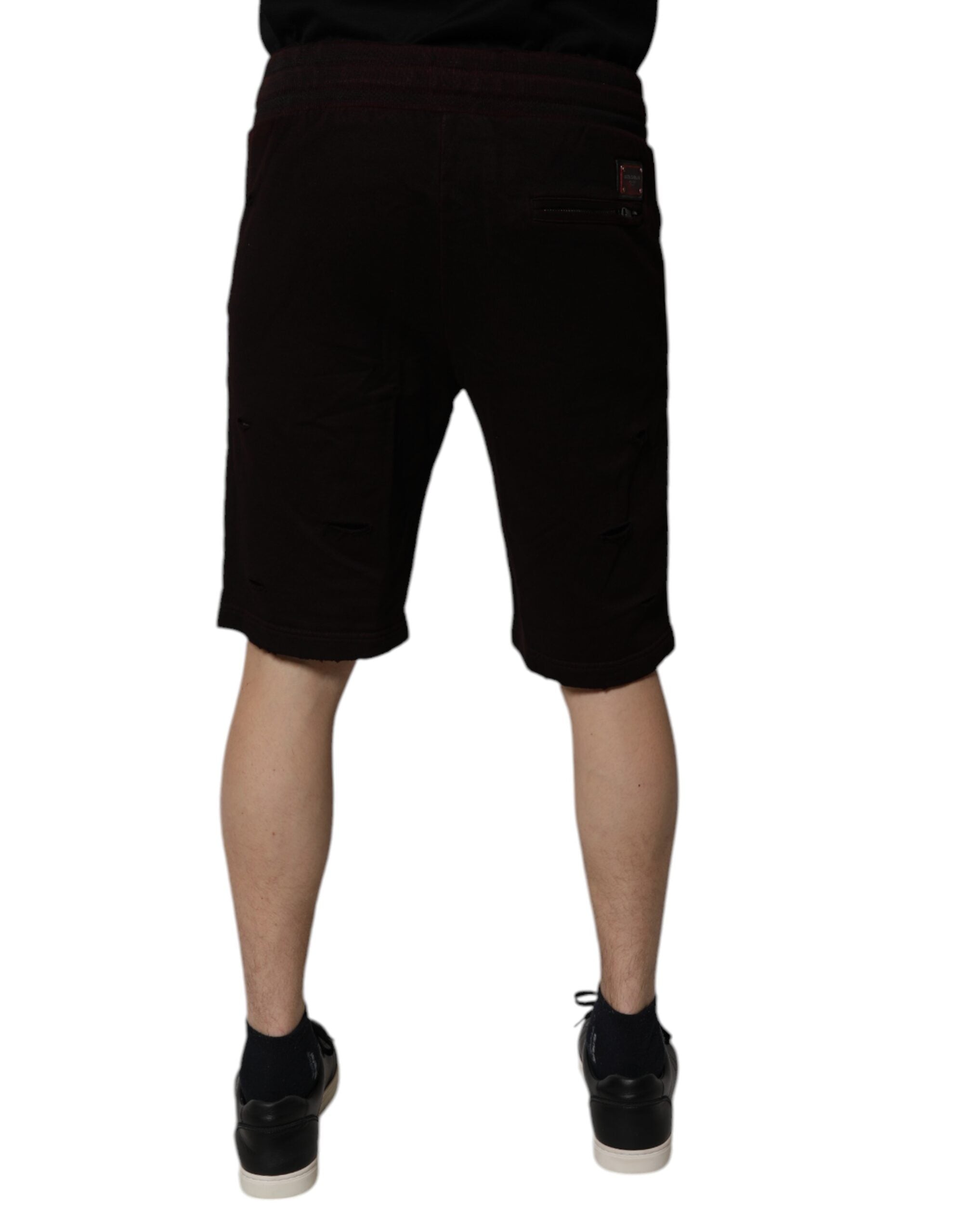 Dolce & Gabbana Maroon Cotton SweatMen's Men Bermuda Men's Shorts