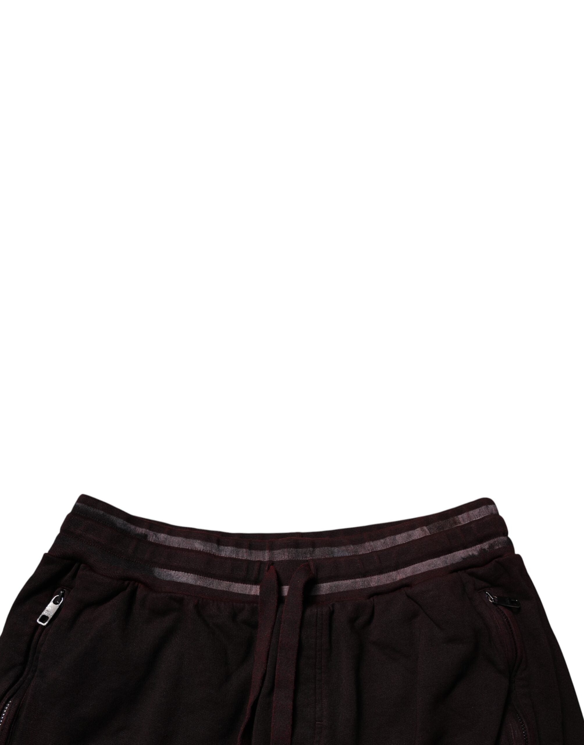 Dolce & Gabbana Maroon Cotton Logo Plaque Men Bermuda Men's Shorts