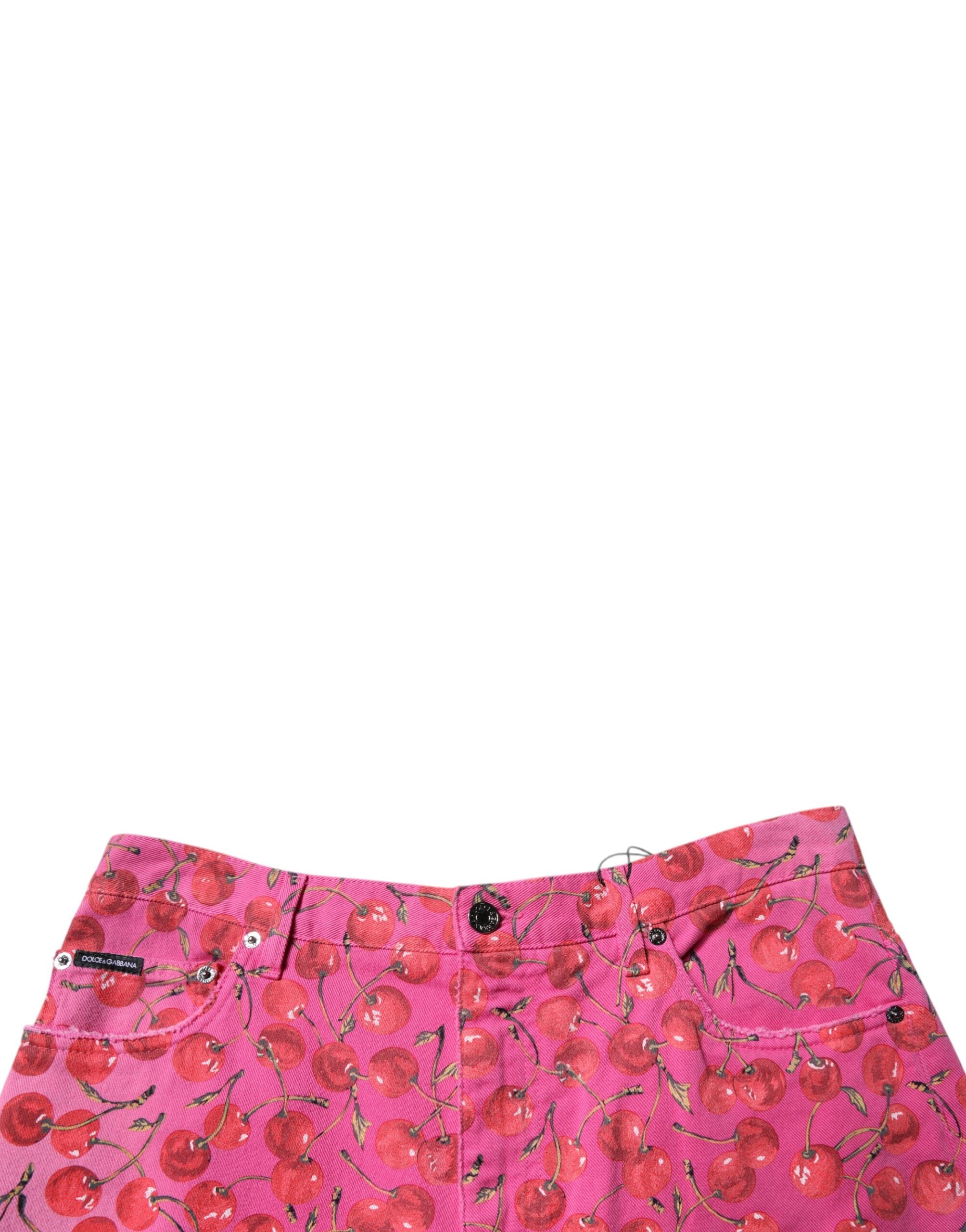 Dolce & Gabbana Pink Cherry Print Cargo Cotton Men's Shorts (Pre-Owned)