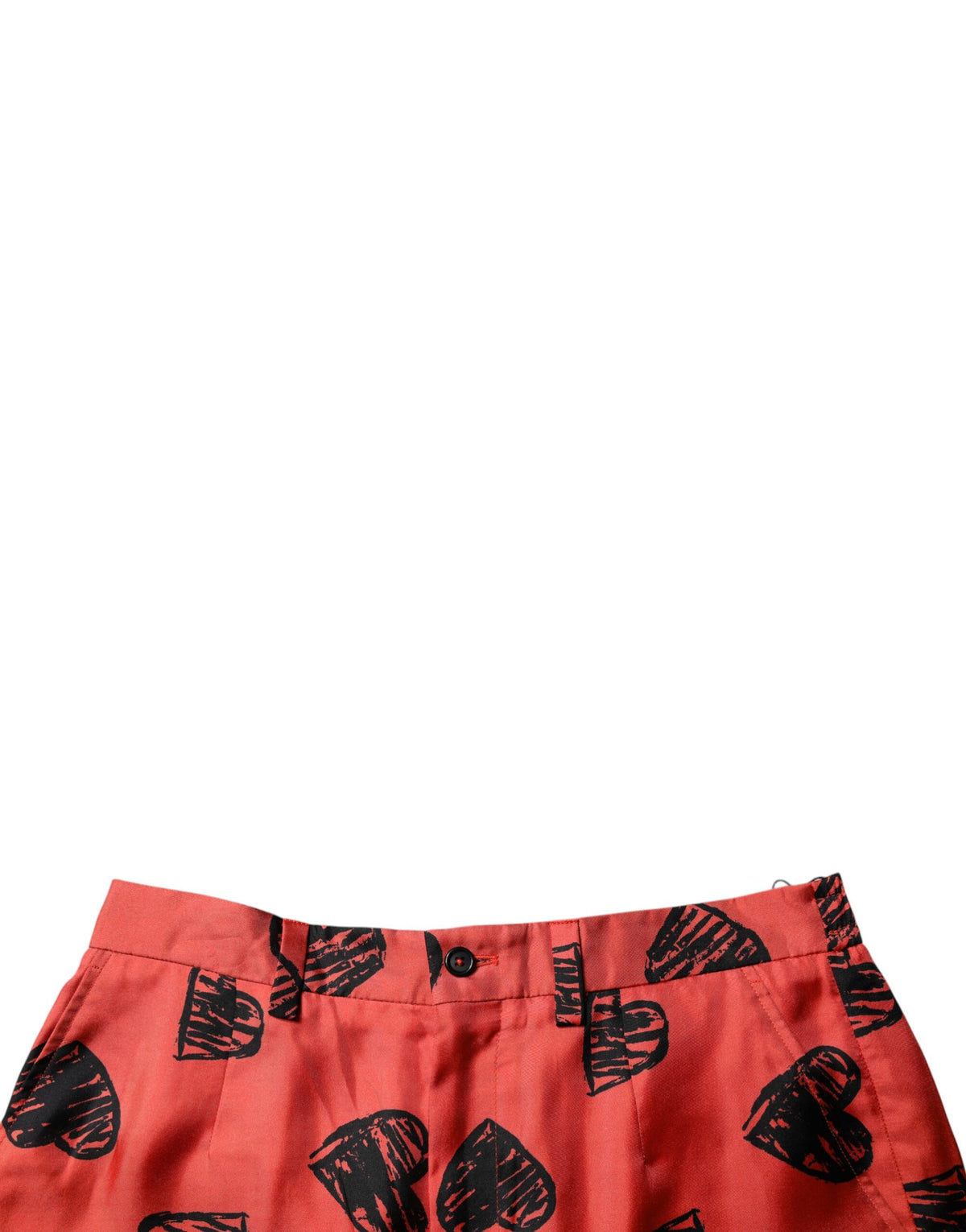 Dolce & Gabbana Orange Silk Heart Print Bermuda Men's Shorts (Pre-Owned)