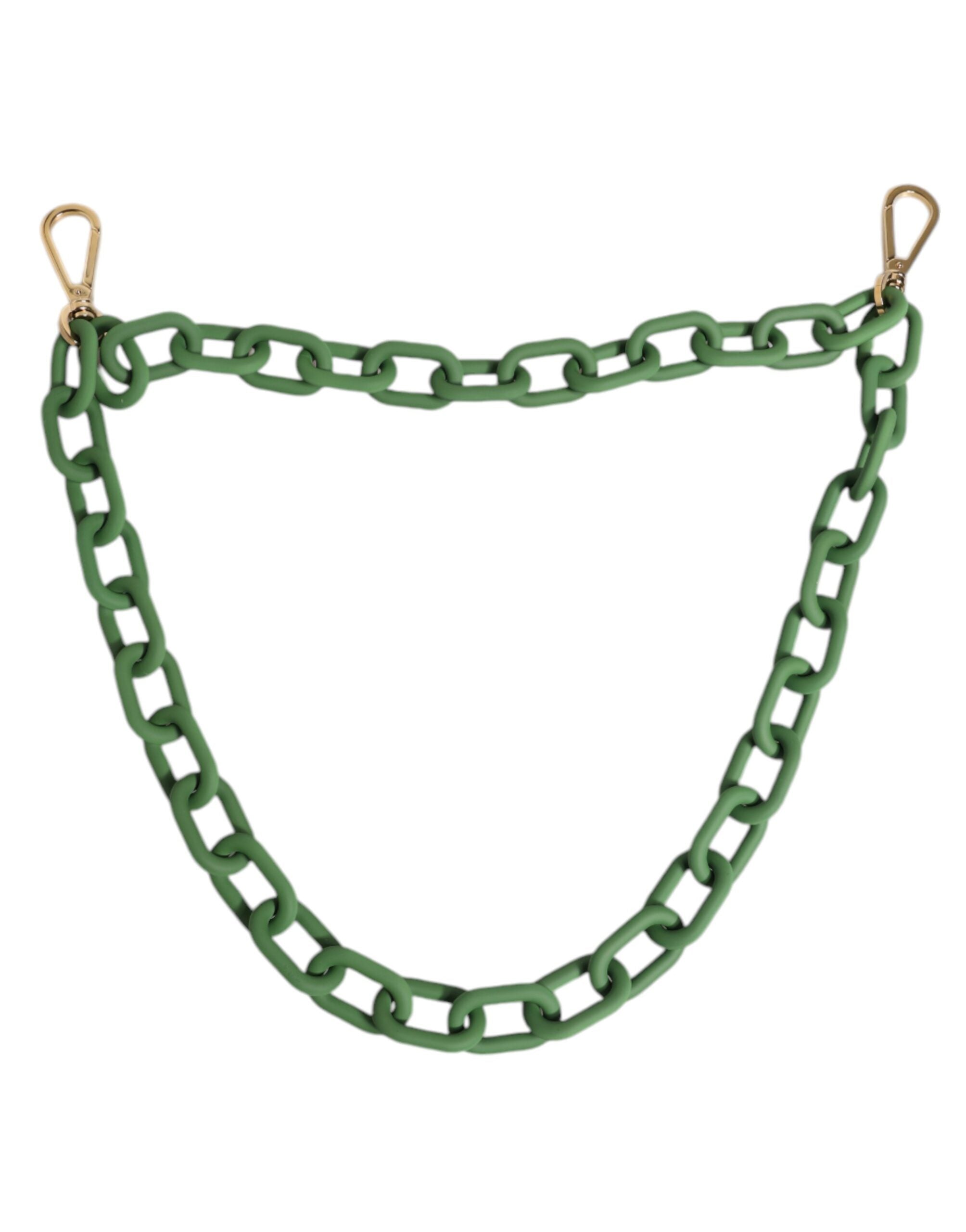 Dolce & Gabbana Green Plexy Acrylic Chunky Gold Hardware Wallet Men's Chain