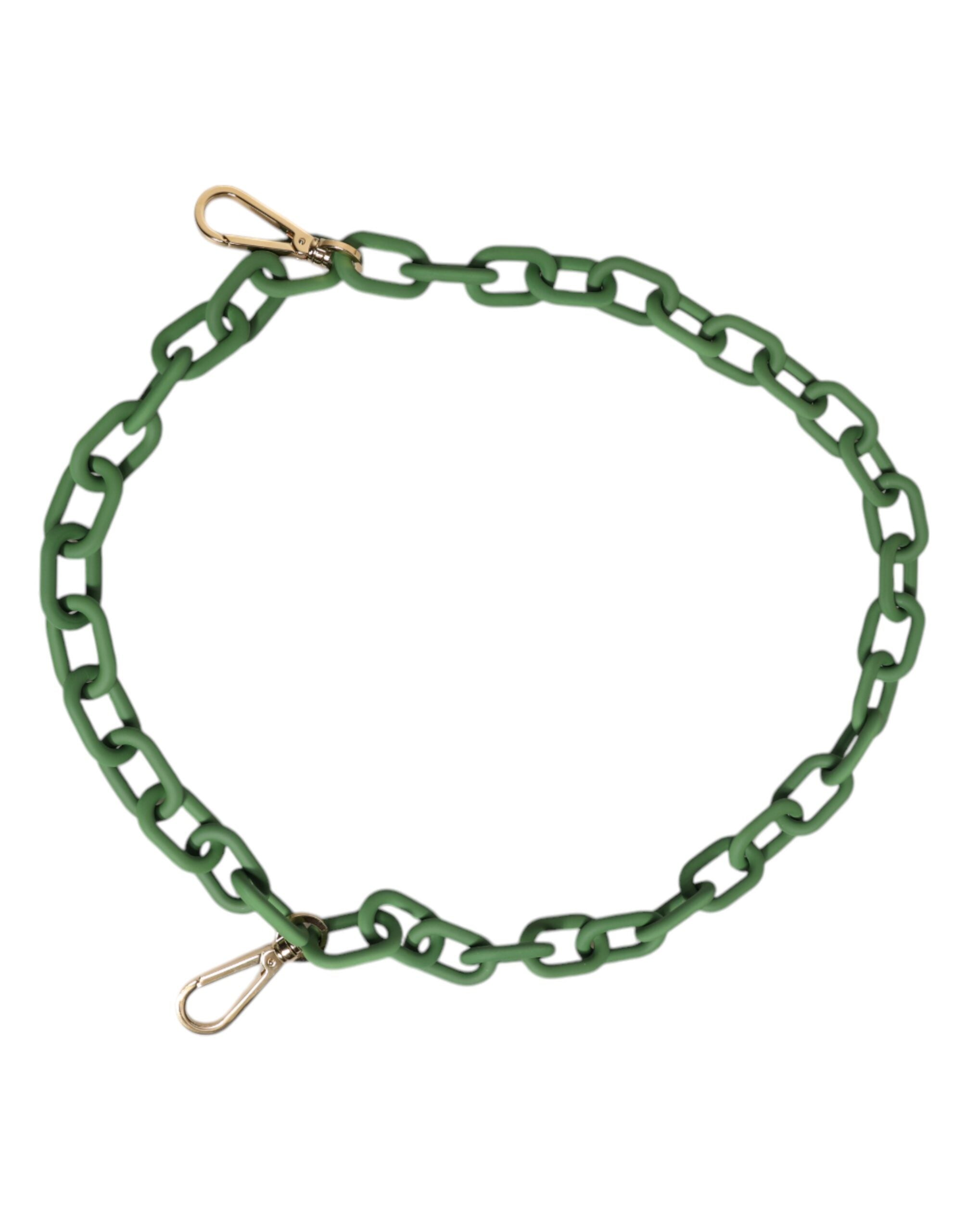 Dolce & Gabbana Green Plexy Acrylic Chunky Gold Hardware Wallet Men's Chain