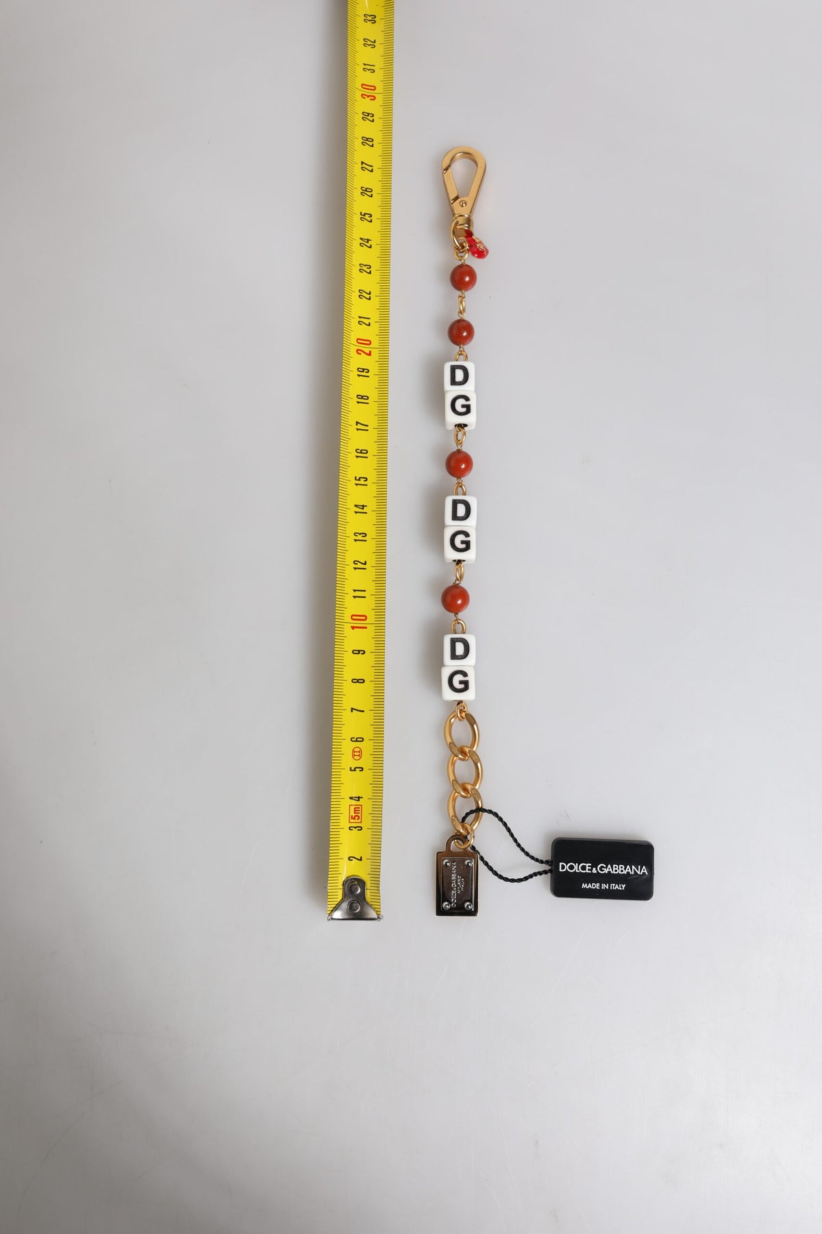 Dolce & Gabbana Multicolor Gold Tone Brass Chain DG Logo Dice Men's Bracelet