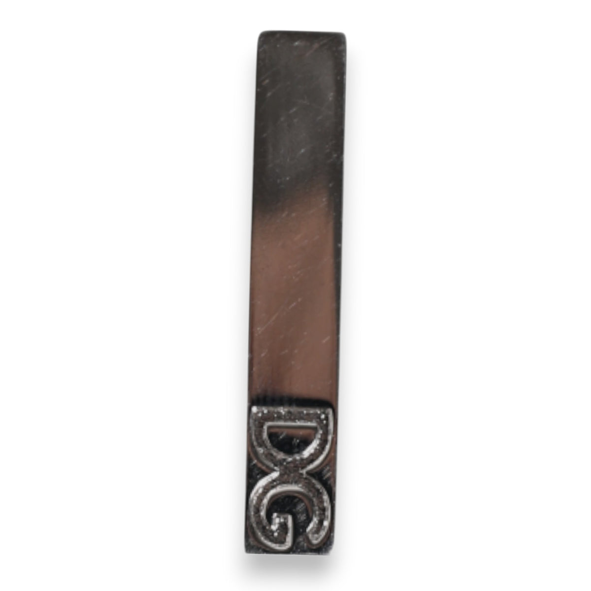 Dolce & Gabbana Silver Tone Brass Logo Branded Tie Clip Men's Bar