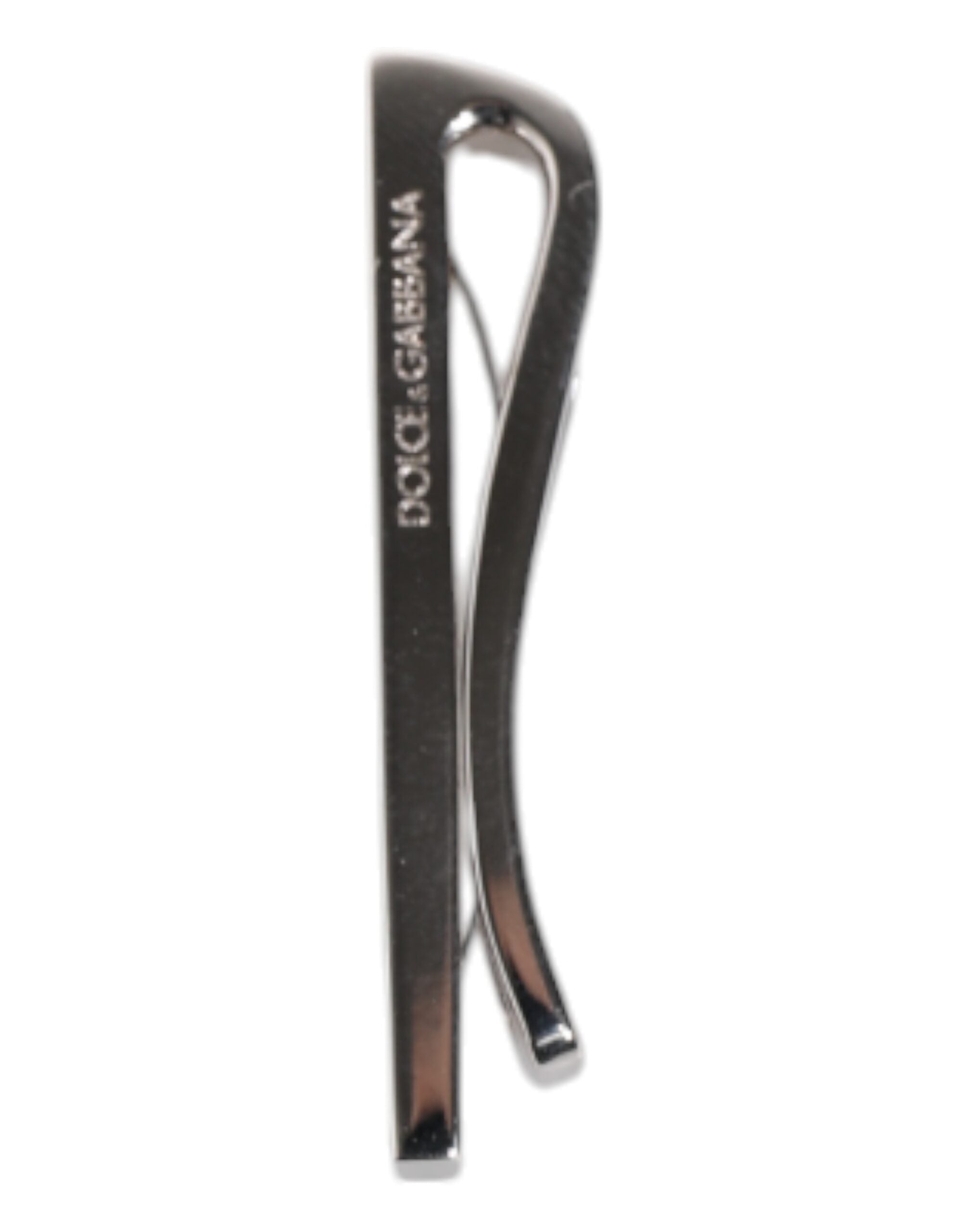Dolce & Gabbana Silver Tone Brass Logo Branded Tie Clip Men's Bar