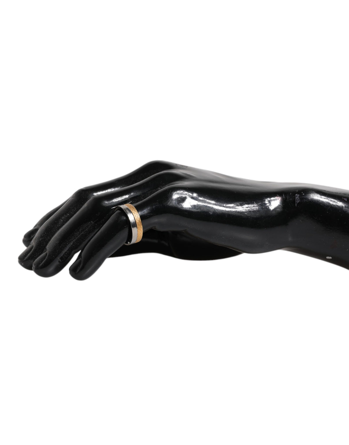 Dolce & Gabbana Gold Silver Tone Real Brass DG Logo Men's Ring