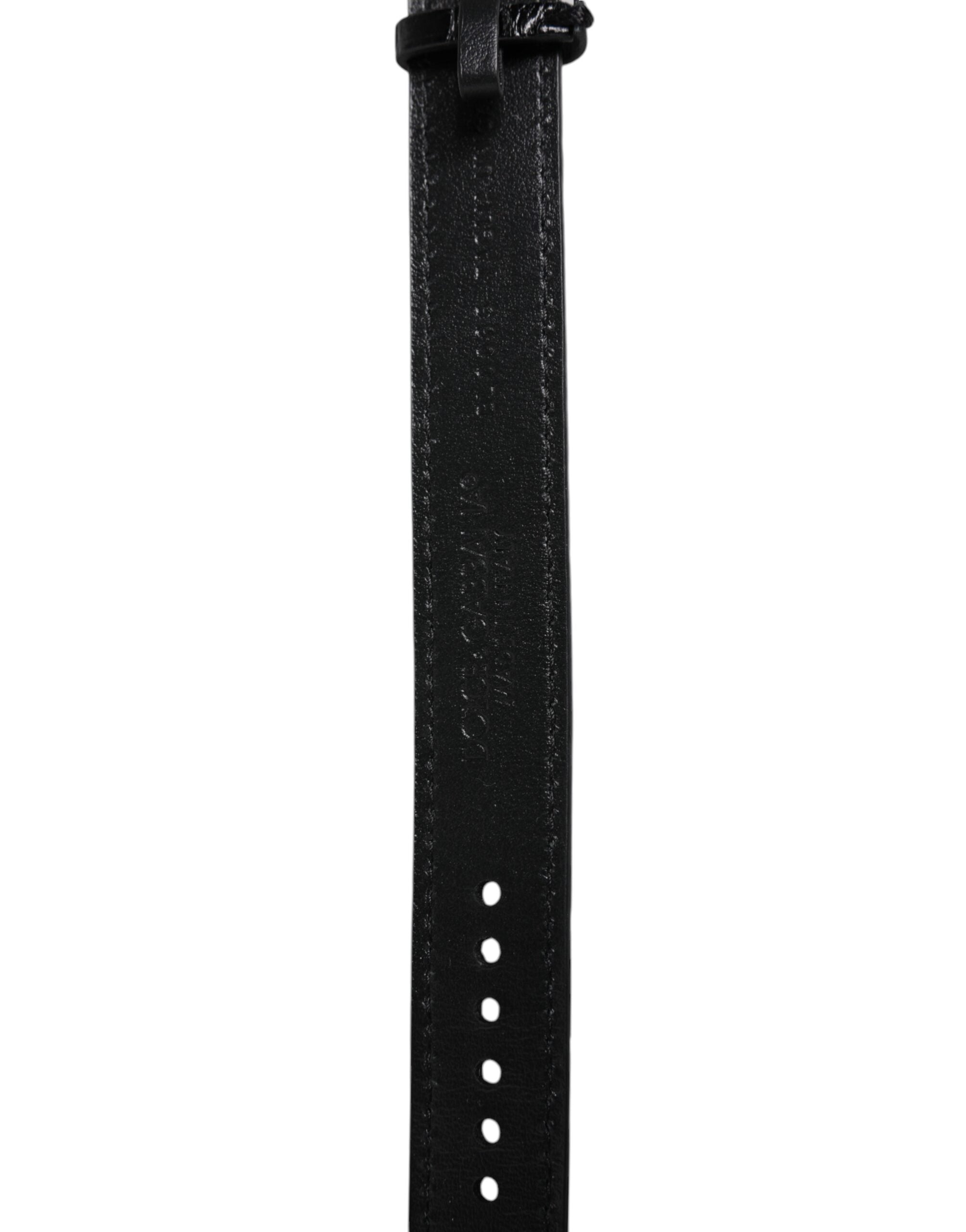 Dolce & Gabbana Black Exotic Leather Gold Tone Metal Buckle Women's Armband (Pre-Owned)